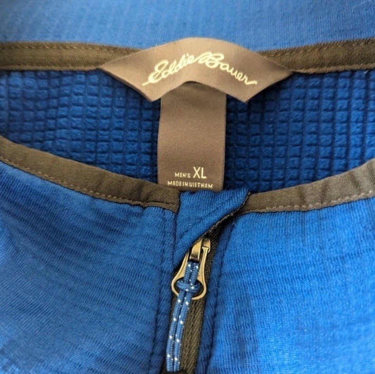Eddie Bauer Men’s XL Blue 1/4 Zip Fleece Pullover Mock Neck w/ Pockets