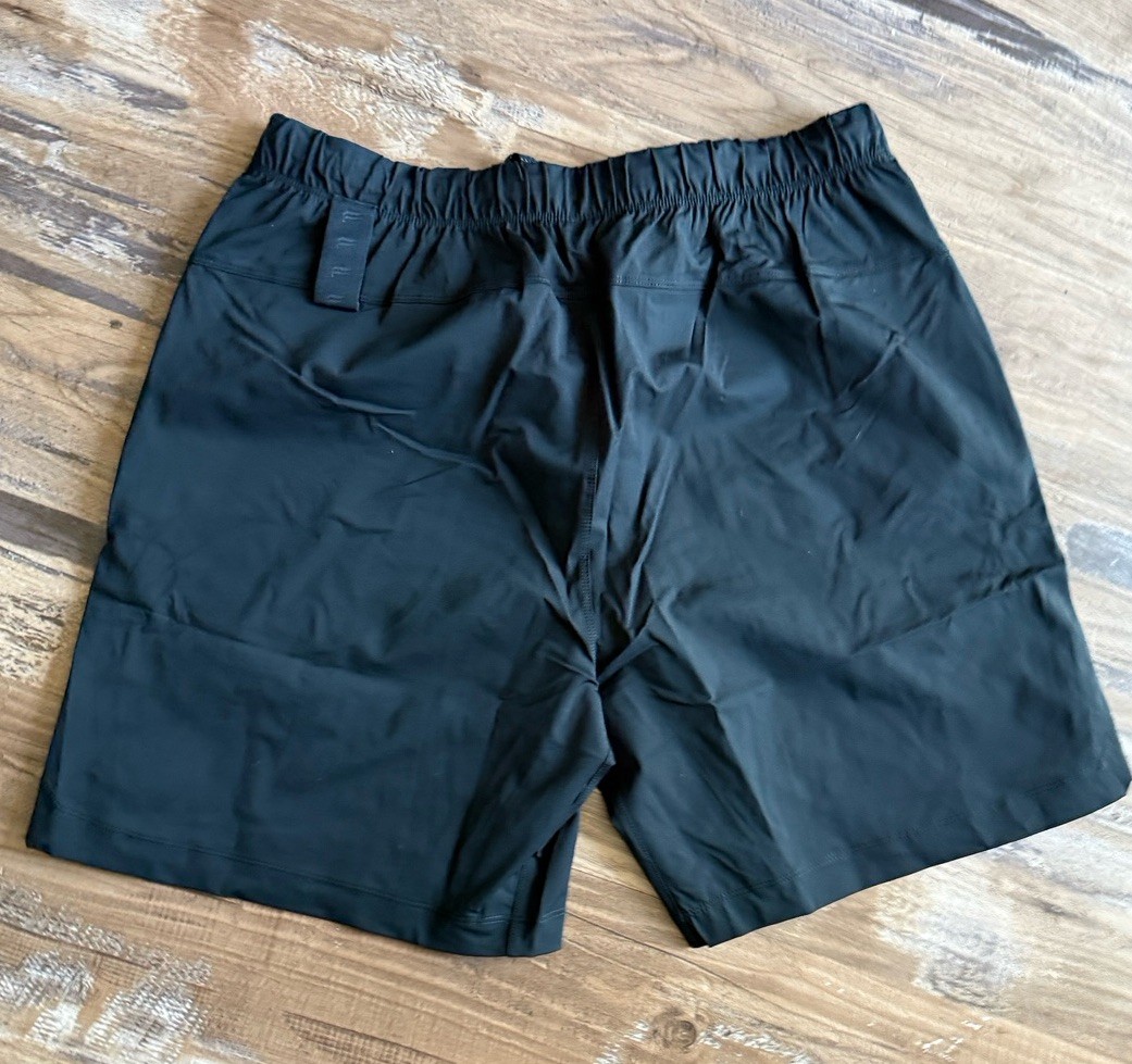 Fabletics Men’s Active Shorts Black Large 7” Inseam NWT Quick Dry Zip Pocket
