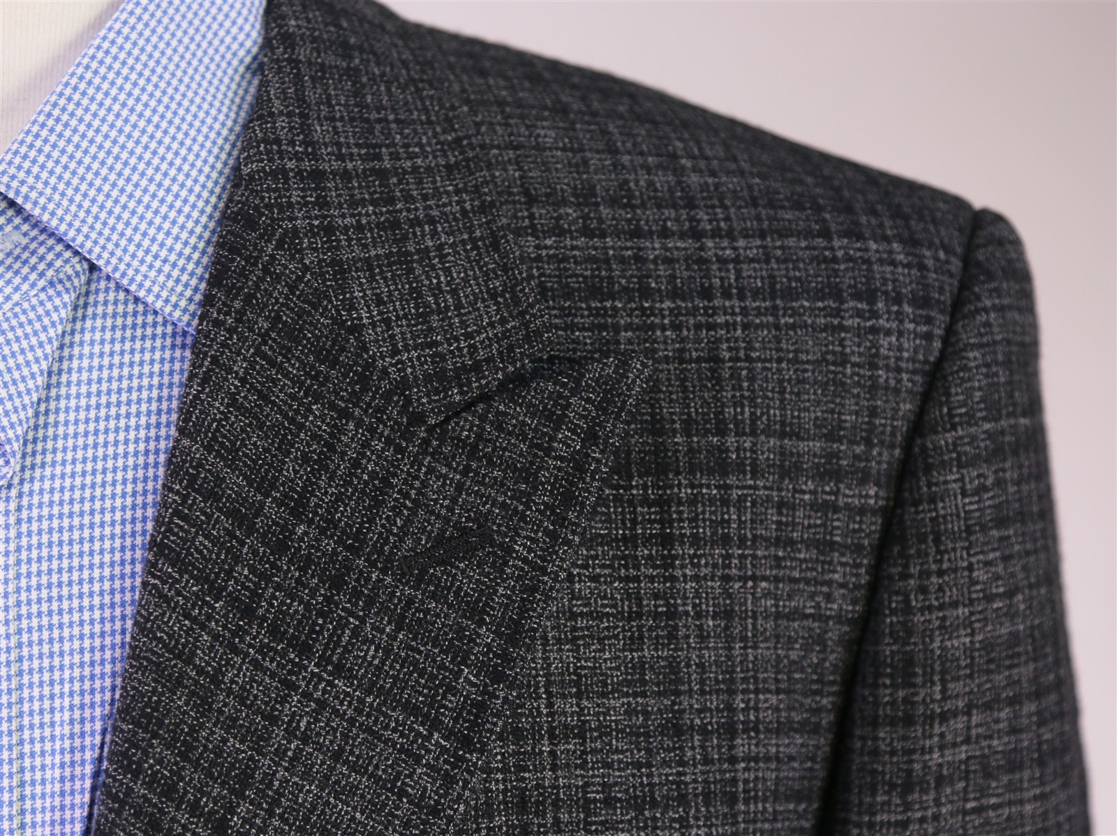 Nat Nast Gray Black Plaid Peak Lapel Patch Pocket Wool Blazer Jacket 42R