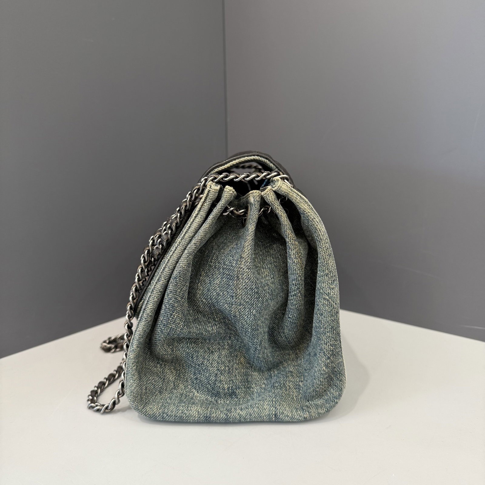 Chanel 2.55 Flap Bag Dark Brown Blue Calfskin Denim (ya041226a4)