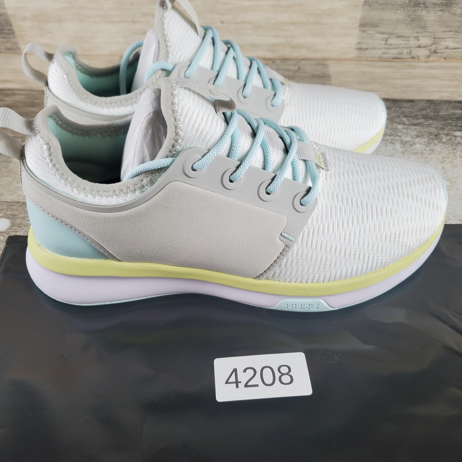 Kuru Atom Womens Shoes Sz 7.5 W Running Bright White Ice Blue Lace Up Sneakers