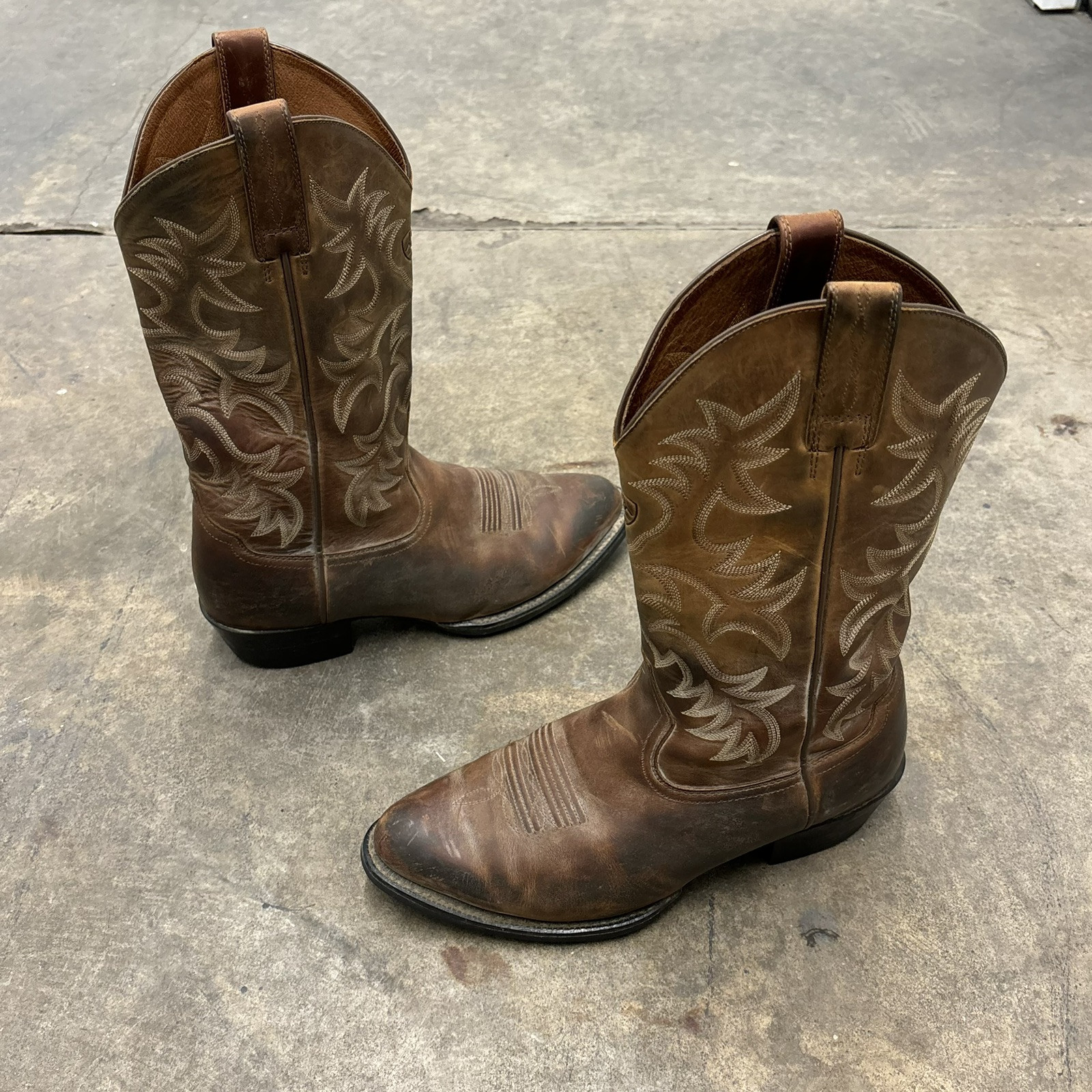 Ariat Heritage Style #34725 Brown Leather Western Cowboy Boots Mens Size 9EE