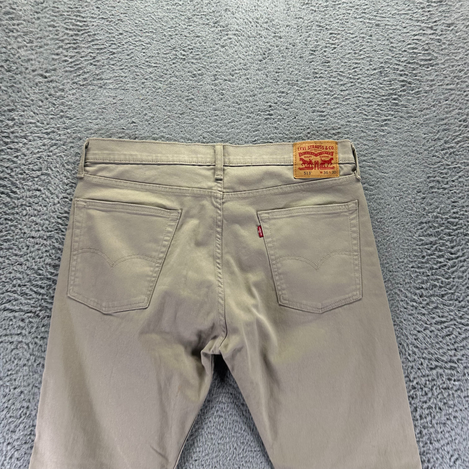 Levi’s 513 Jeans Mens 36×30 Beige Cotton Denim Straight Workwear Travel Stretch