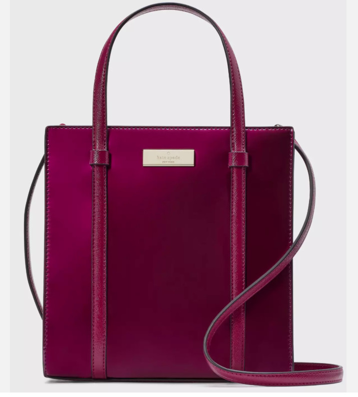 Kate Spade Kenzie Small Tote Bag KI956 Burgundy Purse Dark Raspberry Crossbody