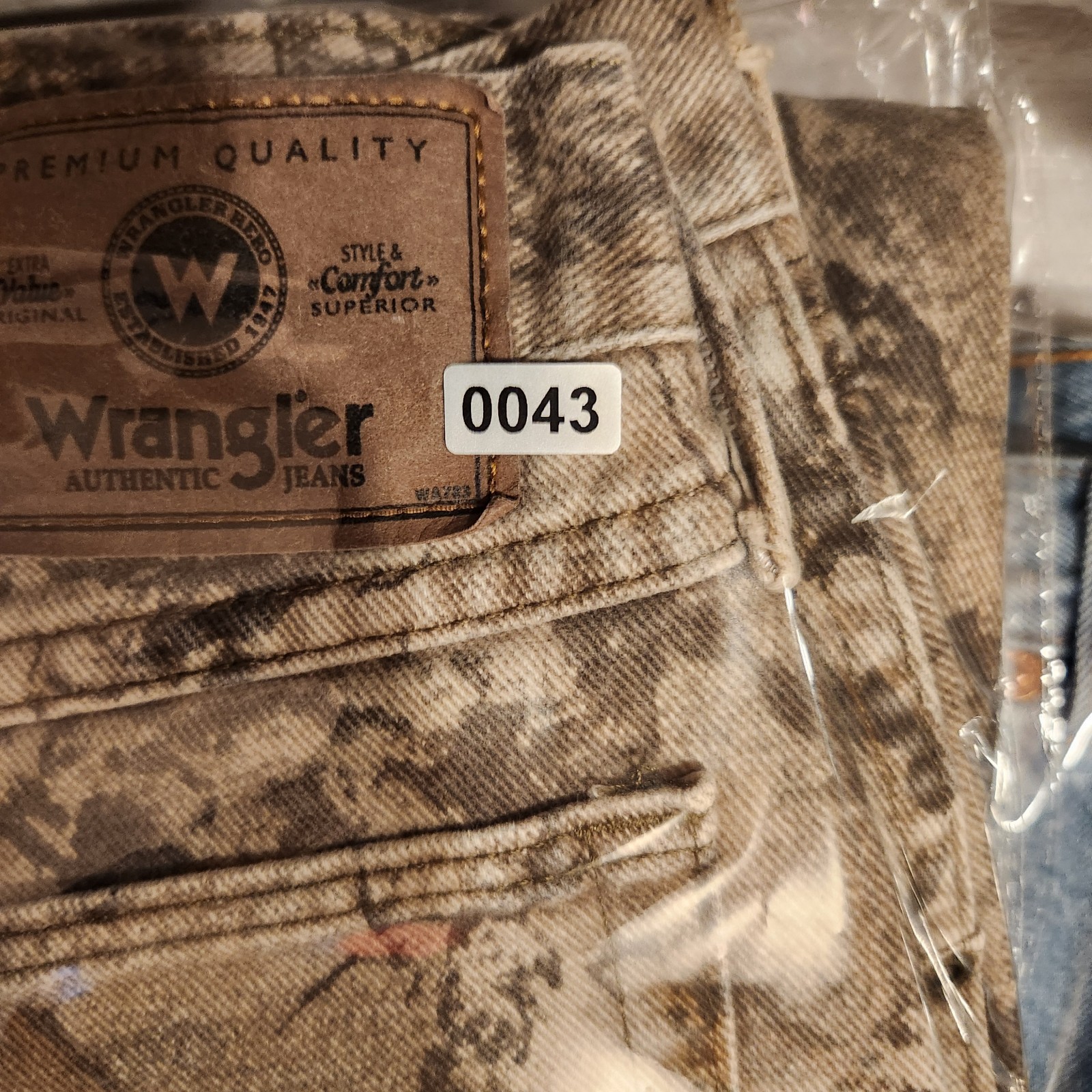 Wrangler Men’s Sz 40×32 Camo Outdoor Hunting Double Knee 100% Cotton