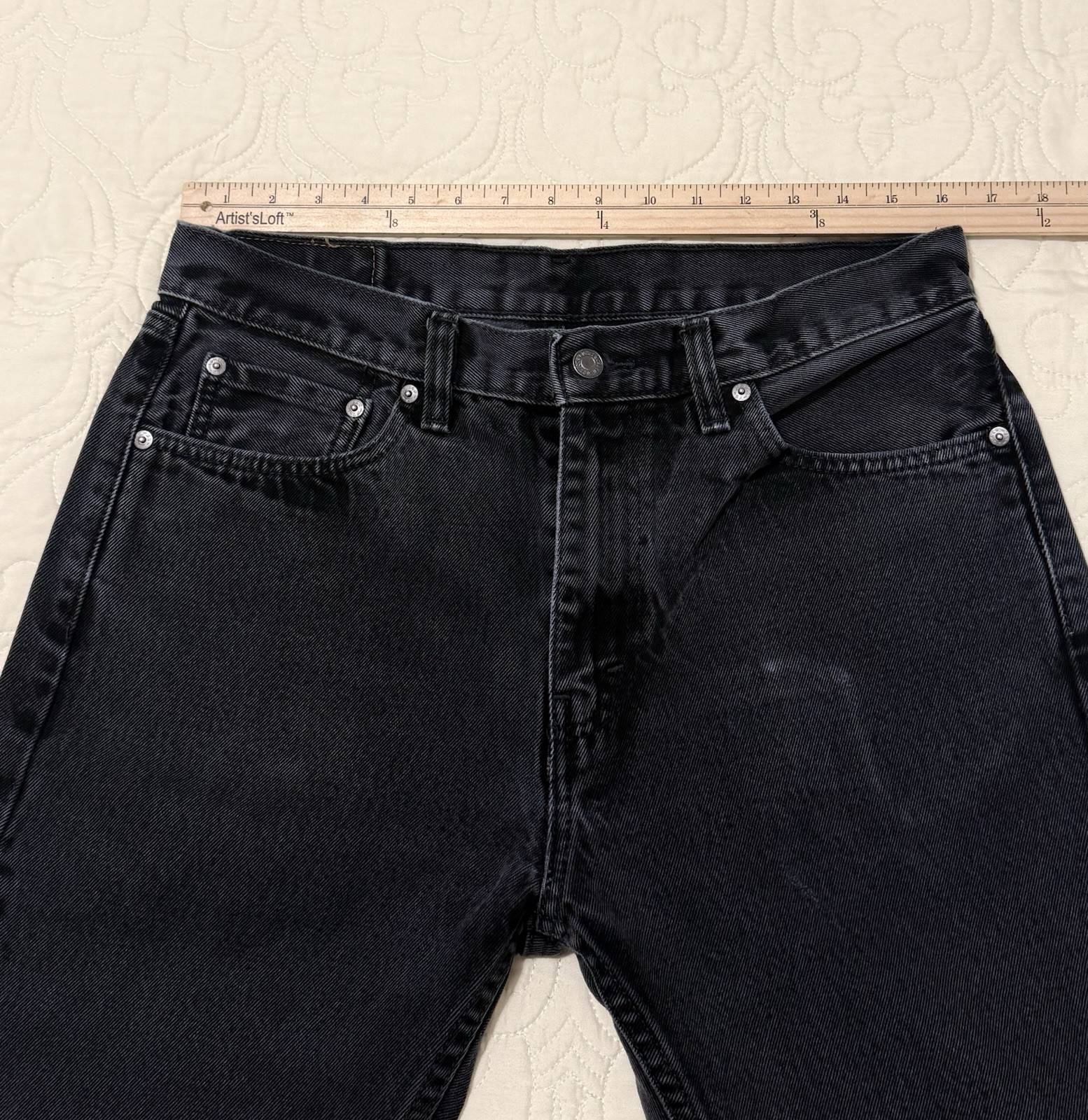 Levi’s 505 Men’s Jeans Black Regular Fit Straight Leg Denim Size W32 L29 *READ