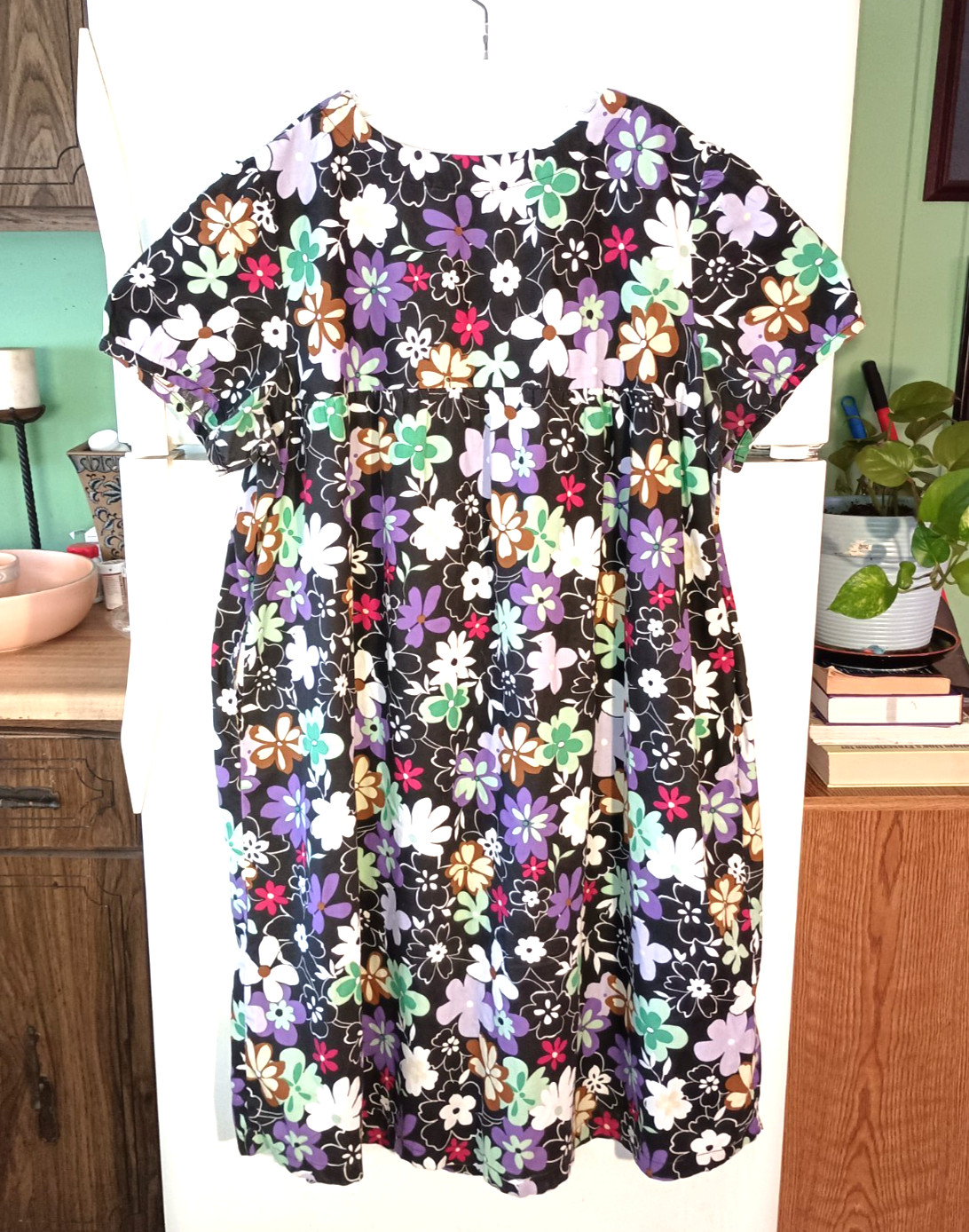 WOMEN’S ONLY NECESSITIES COLORFUL FLORAL MUUMUU LOUNGE HOUSE DRESS PLUS SIZE 2X