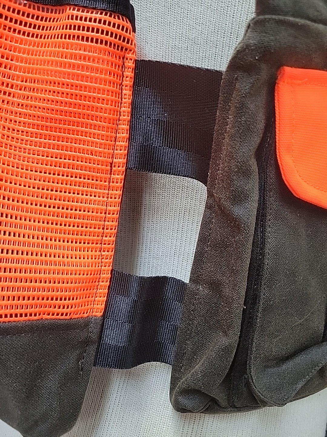 Upland Hunting Waxed Cotton Nylon Strap Vest Olive/Blaze XL-XXL (NWI/No Tag)