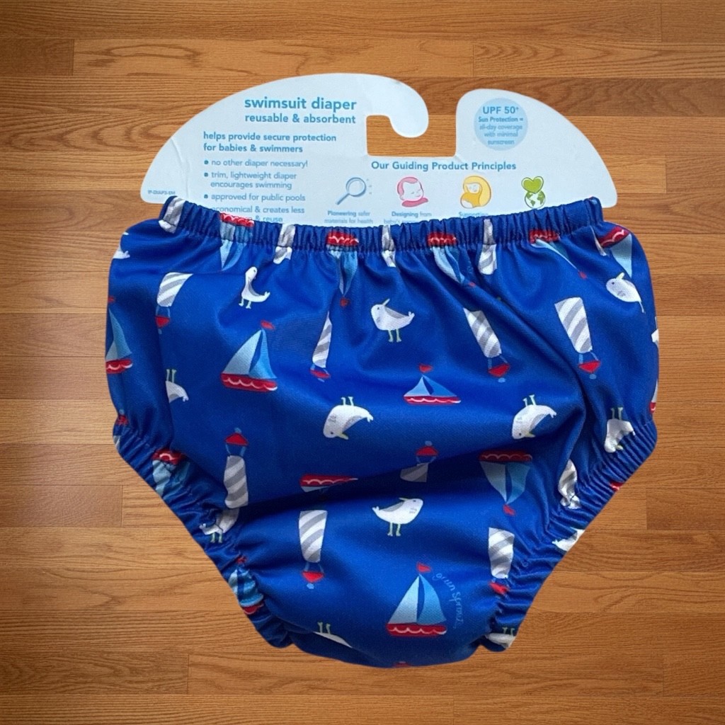 New I Play Baby Boys Nautical Theme Swim Diaper Blue Re-Usable Size 6M