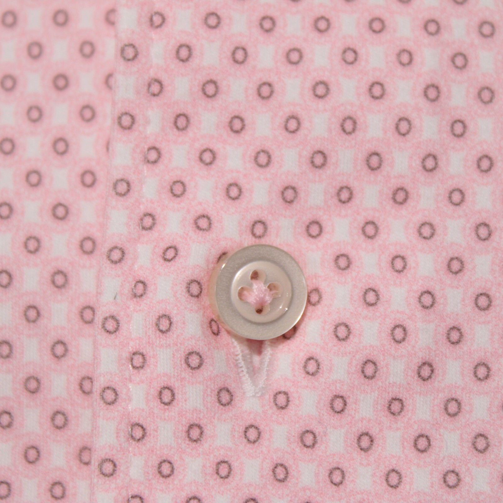 Emanuel Berg NWT Byron Casual Button Down Shirt Size 44 17.5 XL in Pink Circles