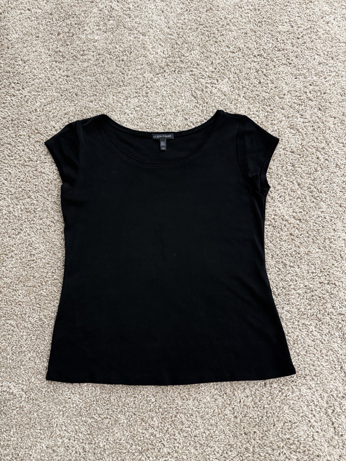 Eileen Fisher Women’s Top 100% Silk Black Sz Sp