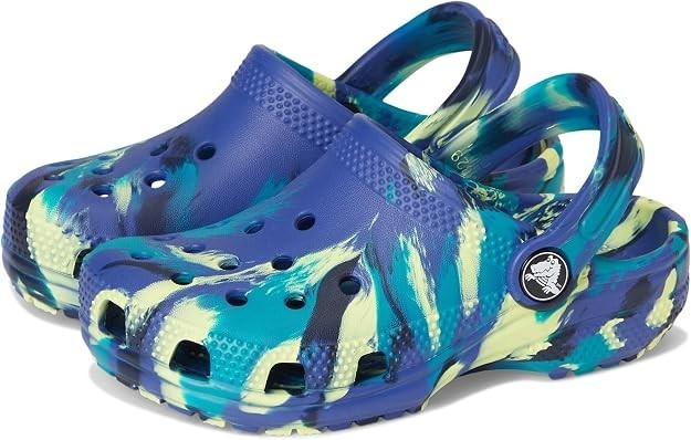 Crocs Kids Marbled Clog Navy Turbo Teal Size C11