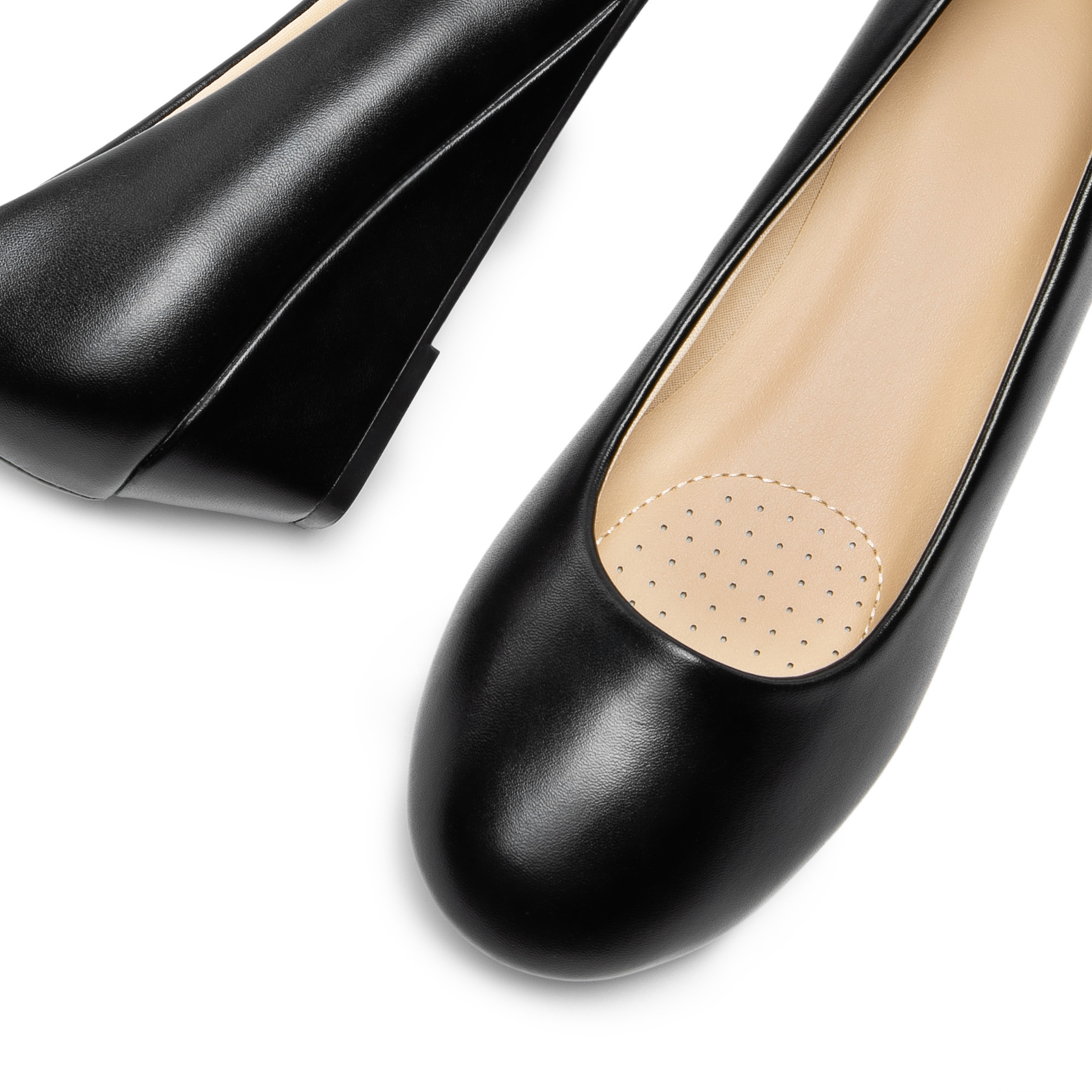 Women Low Wedge Pump Shoes Pull-On Round Toe Office Work Shoes
