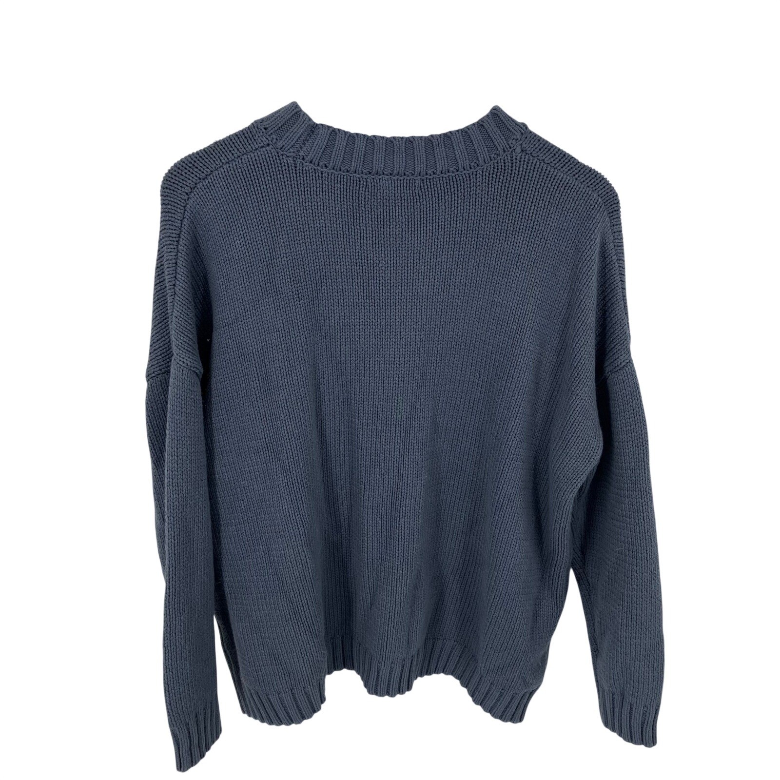 Blue Bow Intarsia Shaker Knit Sweater M Coquette Balletcore Cute Pastel Relaxed
