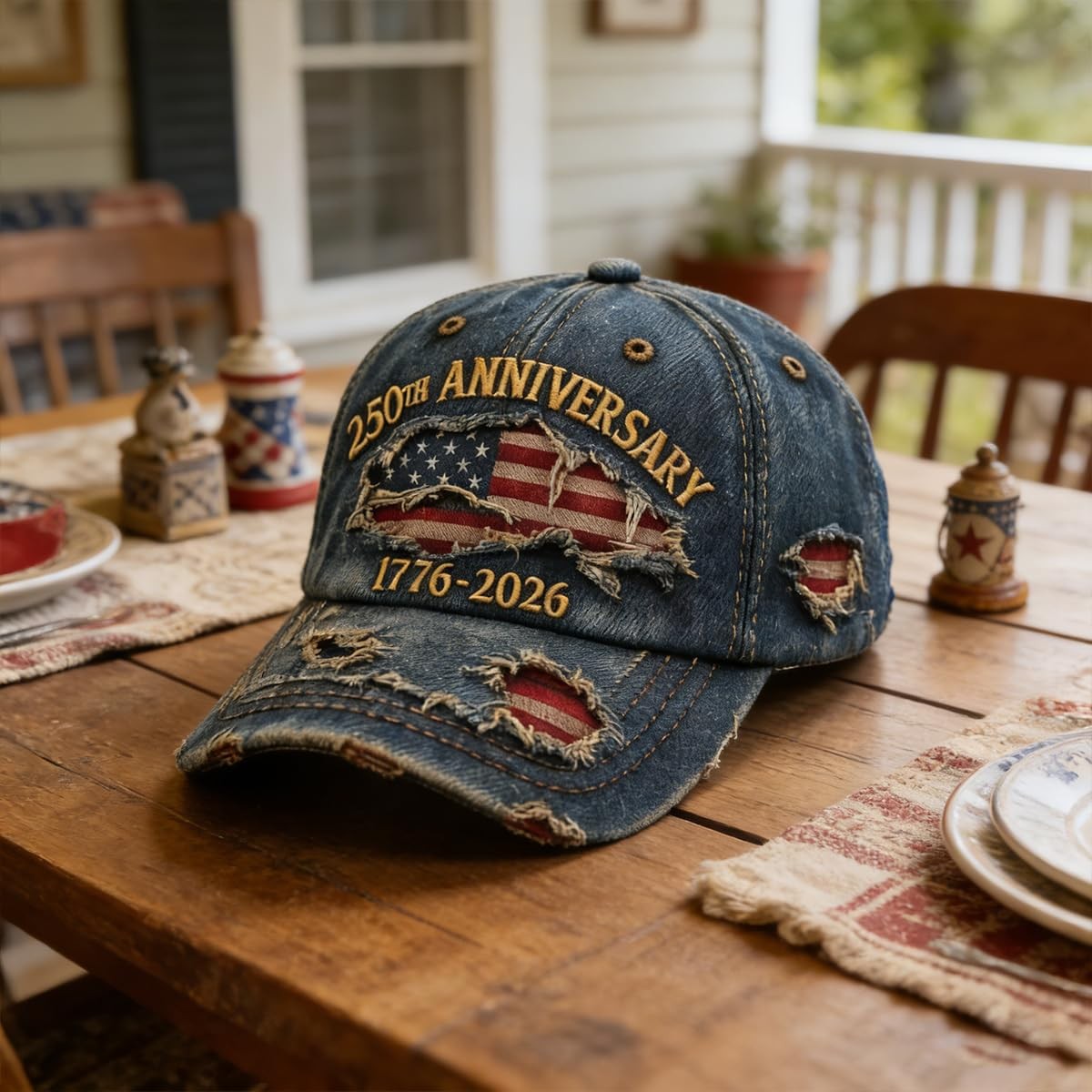 USA 250th Anniversary Distressed Casual Cap, 17762026 Anniversary USA hat, Tr…