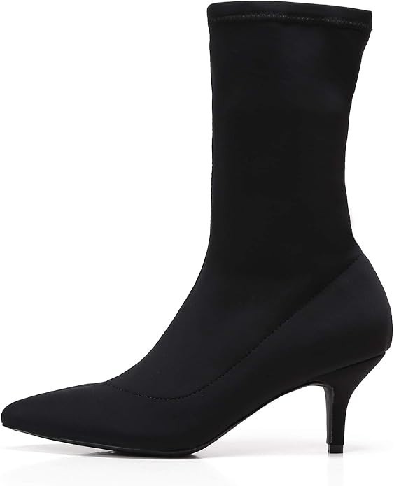 MACKIN J 224-7 Women’s Kitten Heel Boots Pointed Toe Pull On Low Heel Boots 8.5m