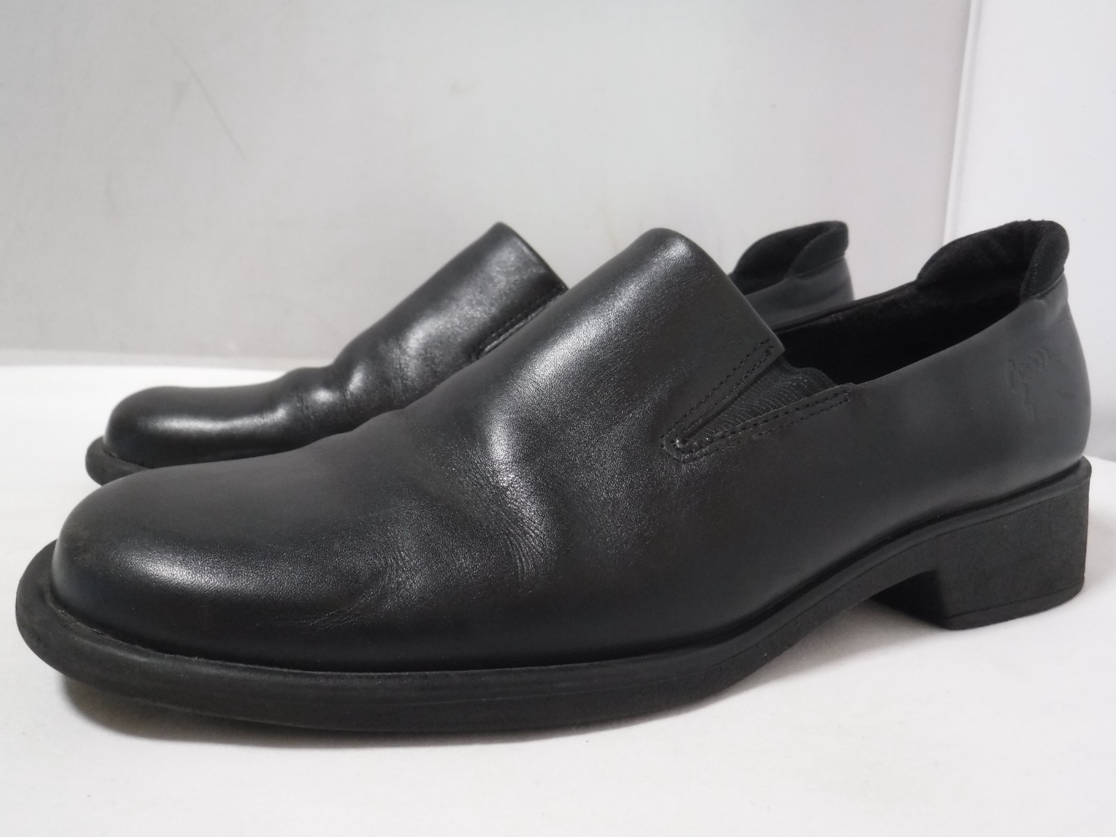 VTG 90s Men’s ECCO TWIST Elastic Gore Slip on Block Heel Loafers Sz 7 Wmns 9.5