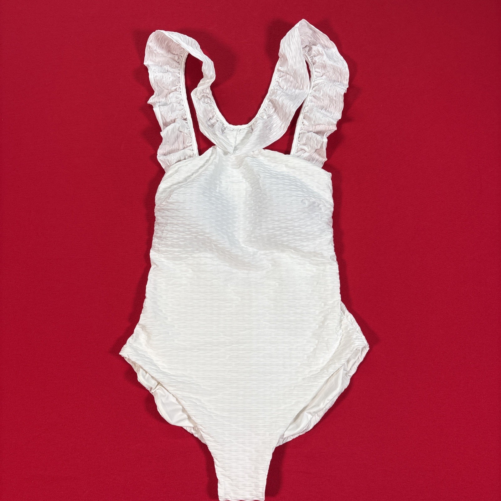 Corpo women’s 1 piece Natural White swimsuit size Medium High End Swimwear W15