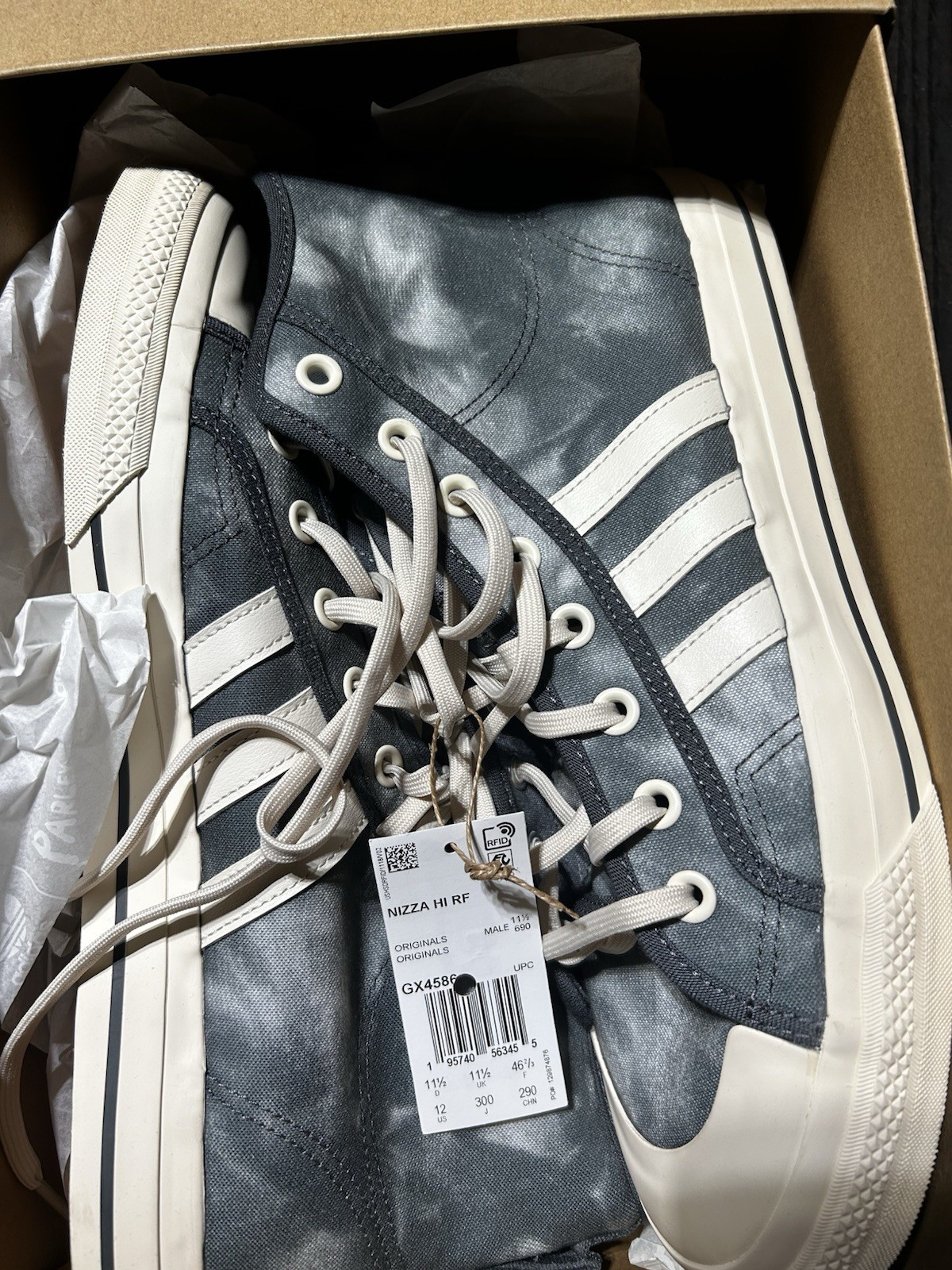 adidas Nizza Hi RF Men’s High Top Bleached Grey Wonder White GX4586 2022 Size 12