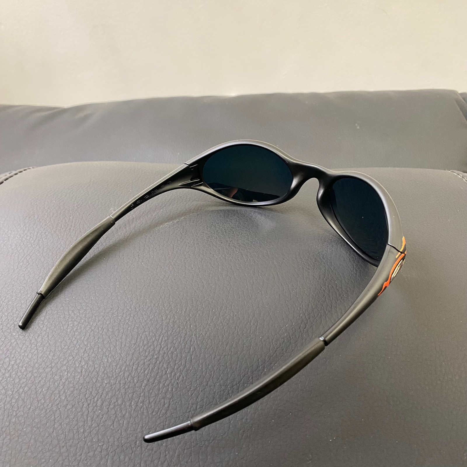 Vintage Oakley x Brain Dead Eye Jacket Matte Black Red Flame Y2K Sunglasses