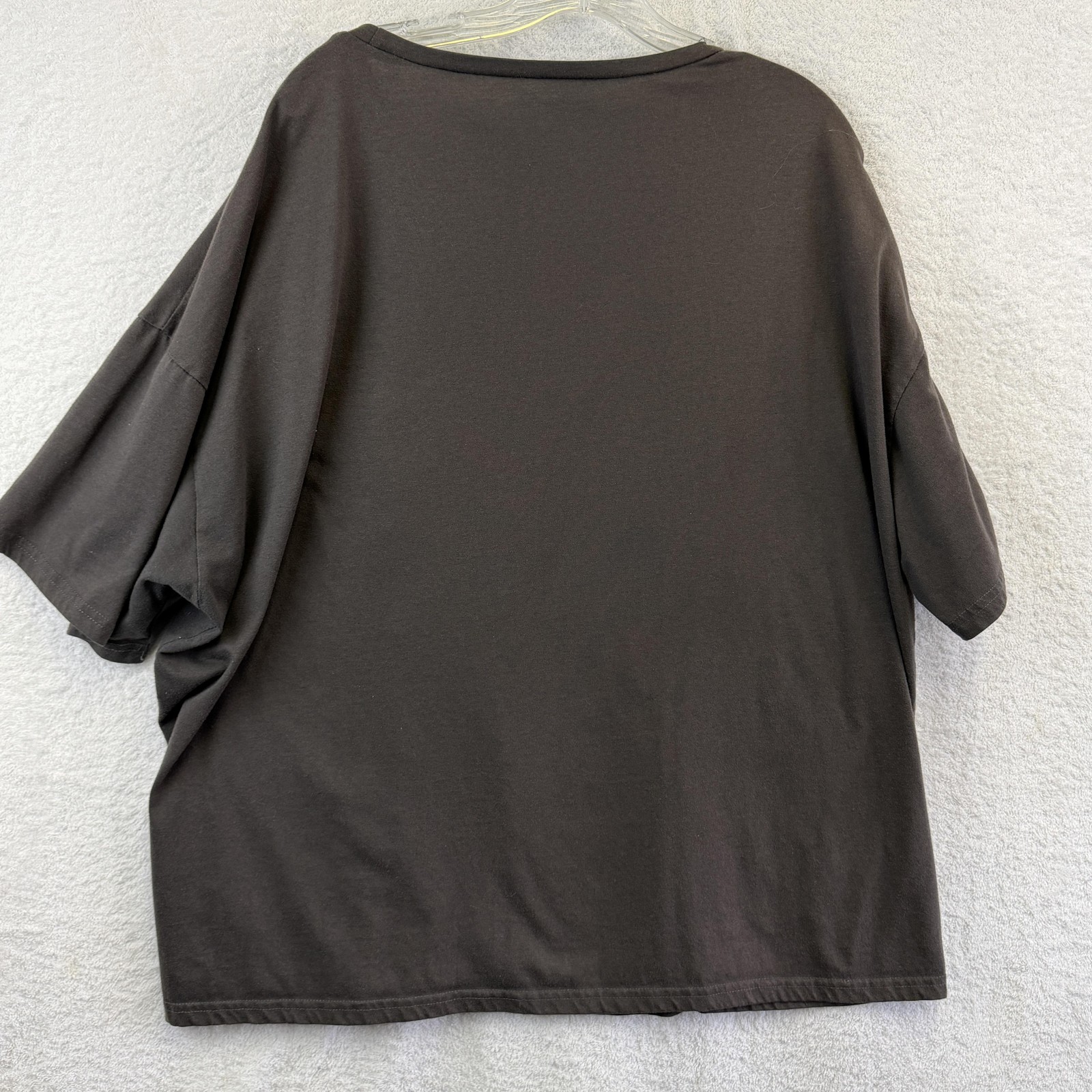 Smiley Face Shirt Womens 3XL Brown Graphic Boxy Oversized Tee