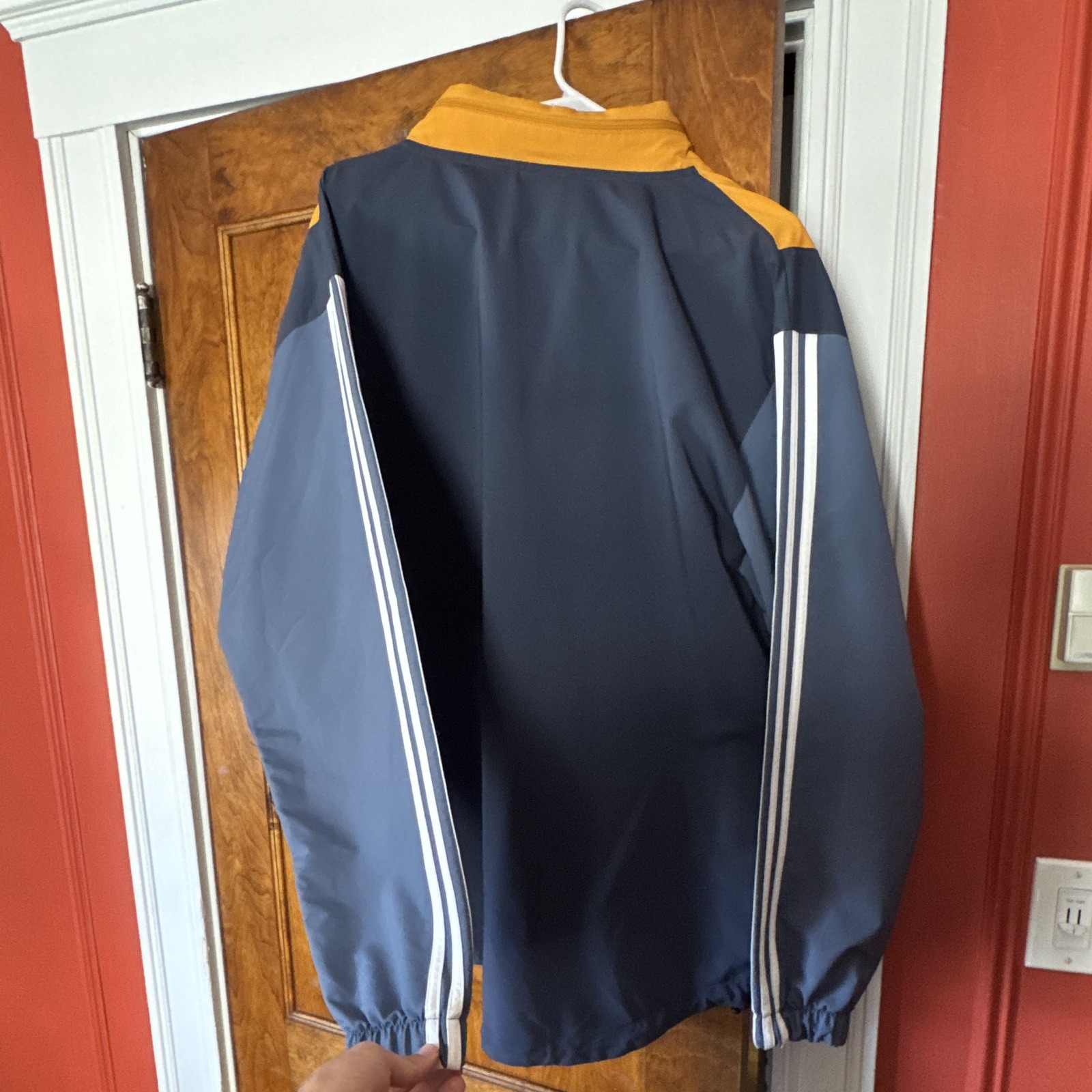 adidas Originals vintage Men’s Half-Zip Jacket L Yellow/Blue striped Colorblock