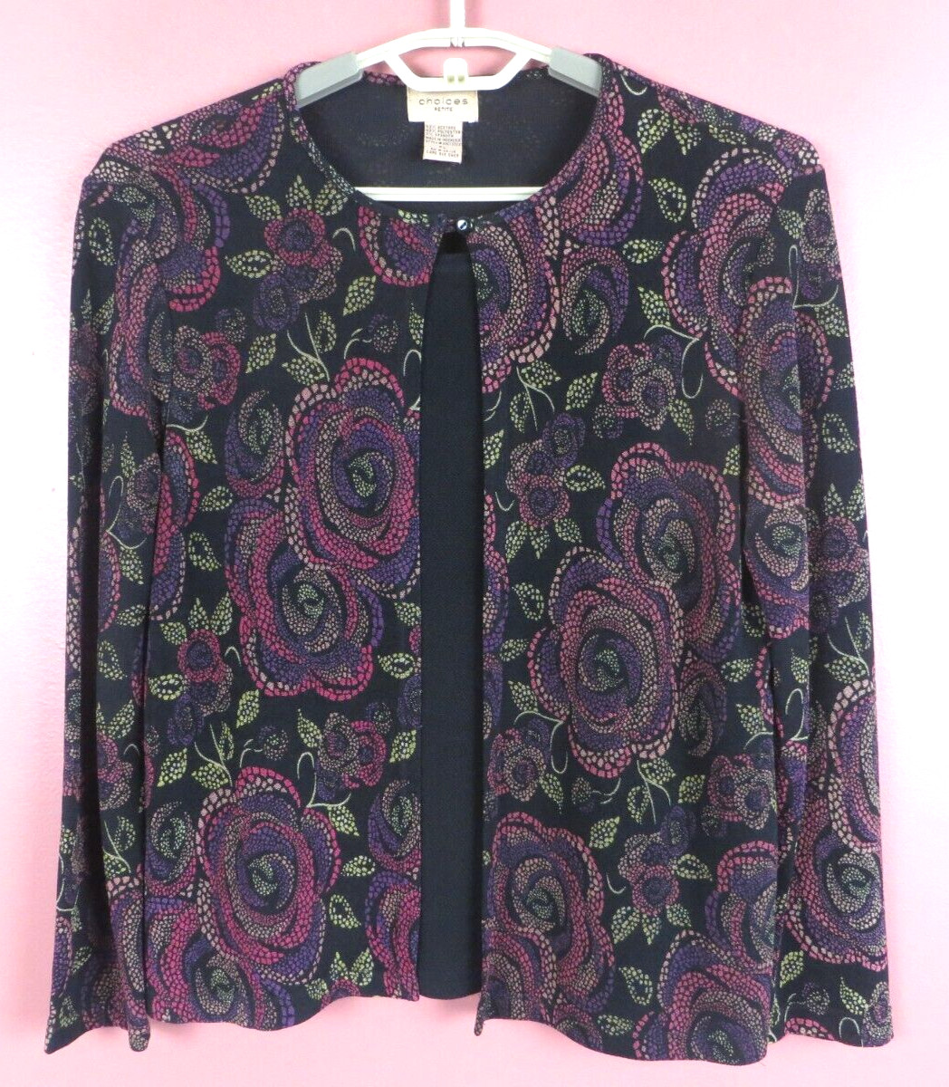 CHOICES Women Acetate Polyester Twinset Blouse W/ Tank Multicolor Floral PL