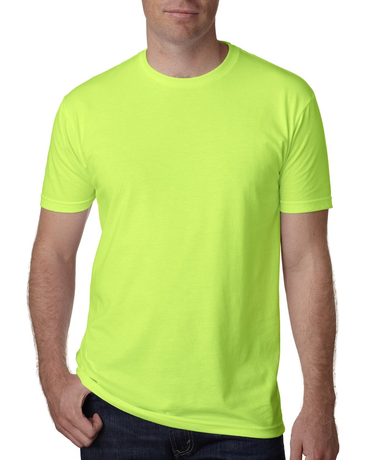 Next Level Men’s CVC Crew L NEON HTHR GREEN