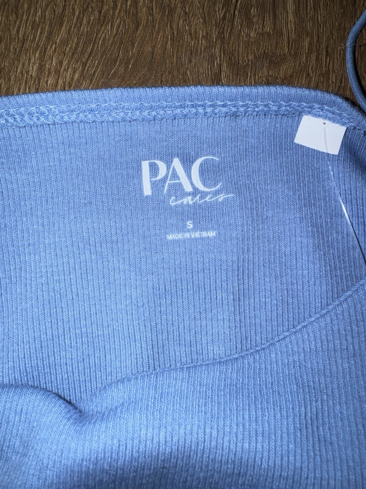 PacSun Blue Ribbed Knit V-Neck Spaghetti Strap Ruffle Stretch Cami Womens S