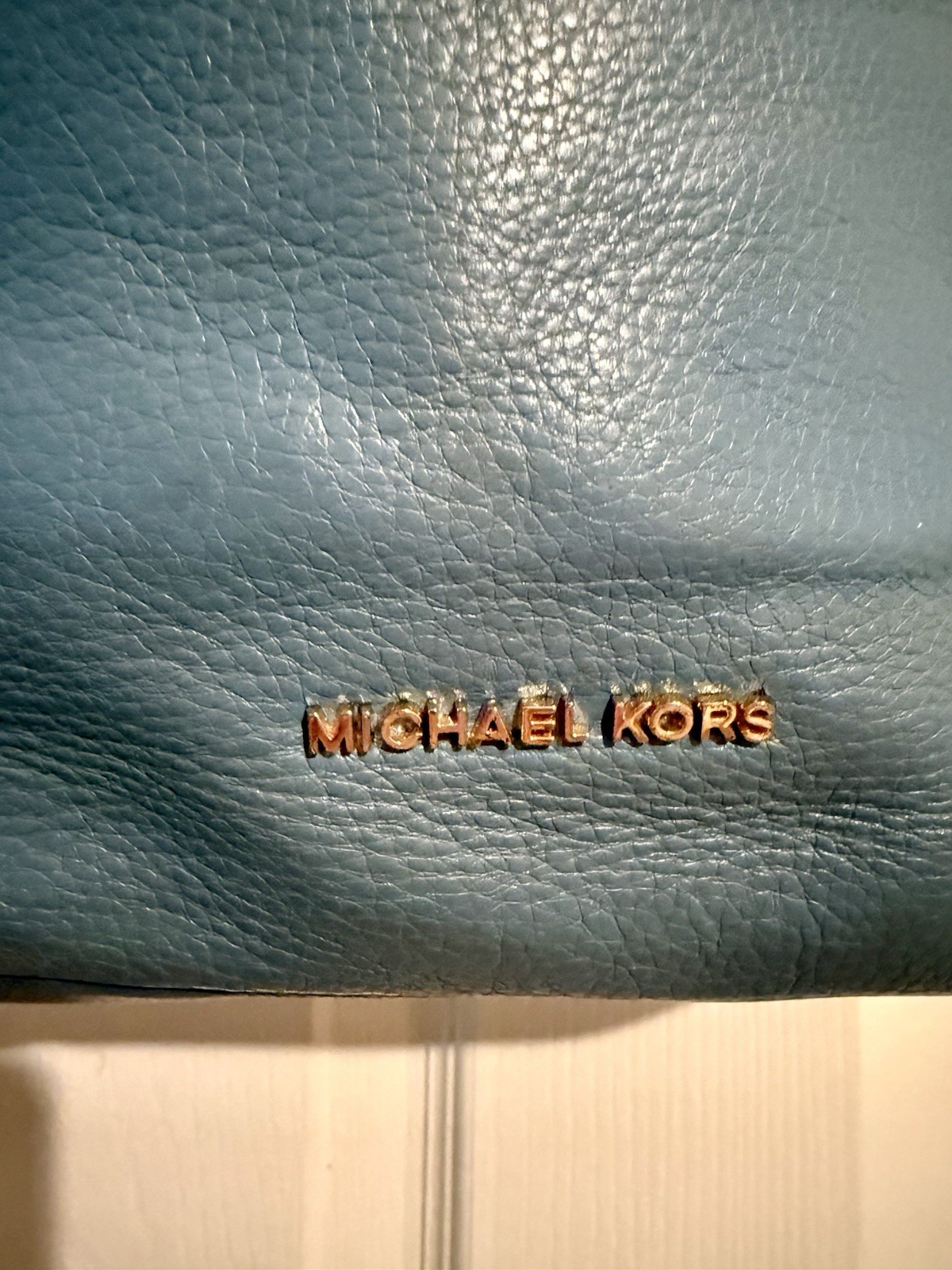 Michael Kors Nolita Bedford Blue Leather Large Hobo Handbag