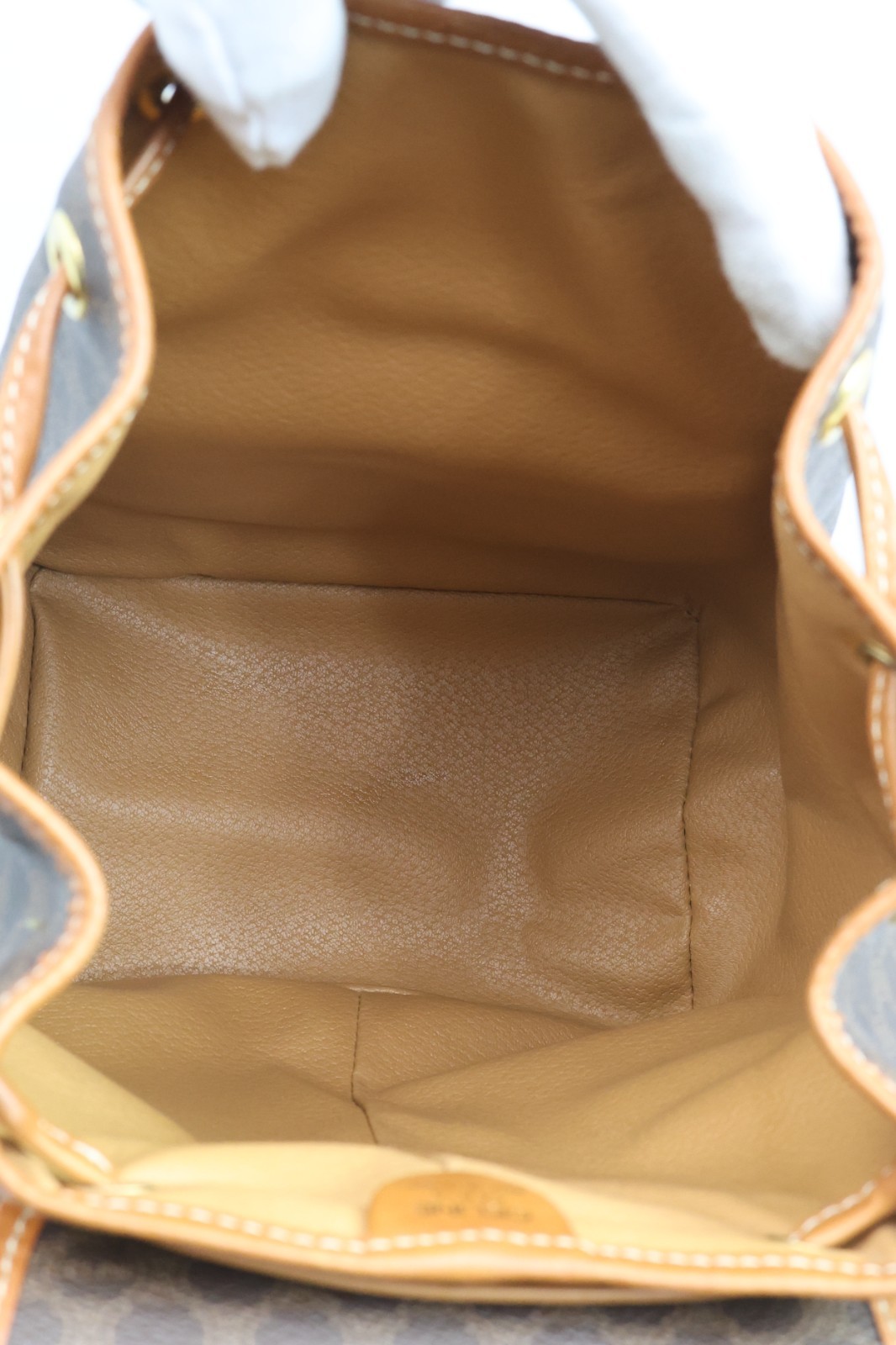 Authentic CELINE Macadam Canvas Backpack Brown PVC Leather Vintage Bag France