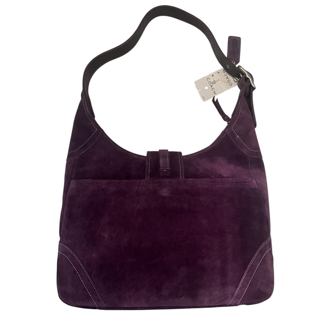VINTAGE COACH HAMPTONS PLUM SUEDE LRG HOBO BAG-CARE KIT-DUST BAG & BOX NEW TAG