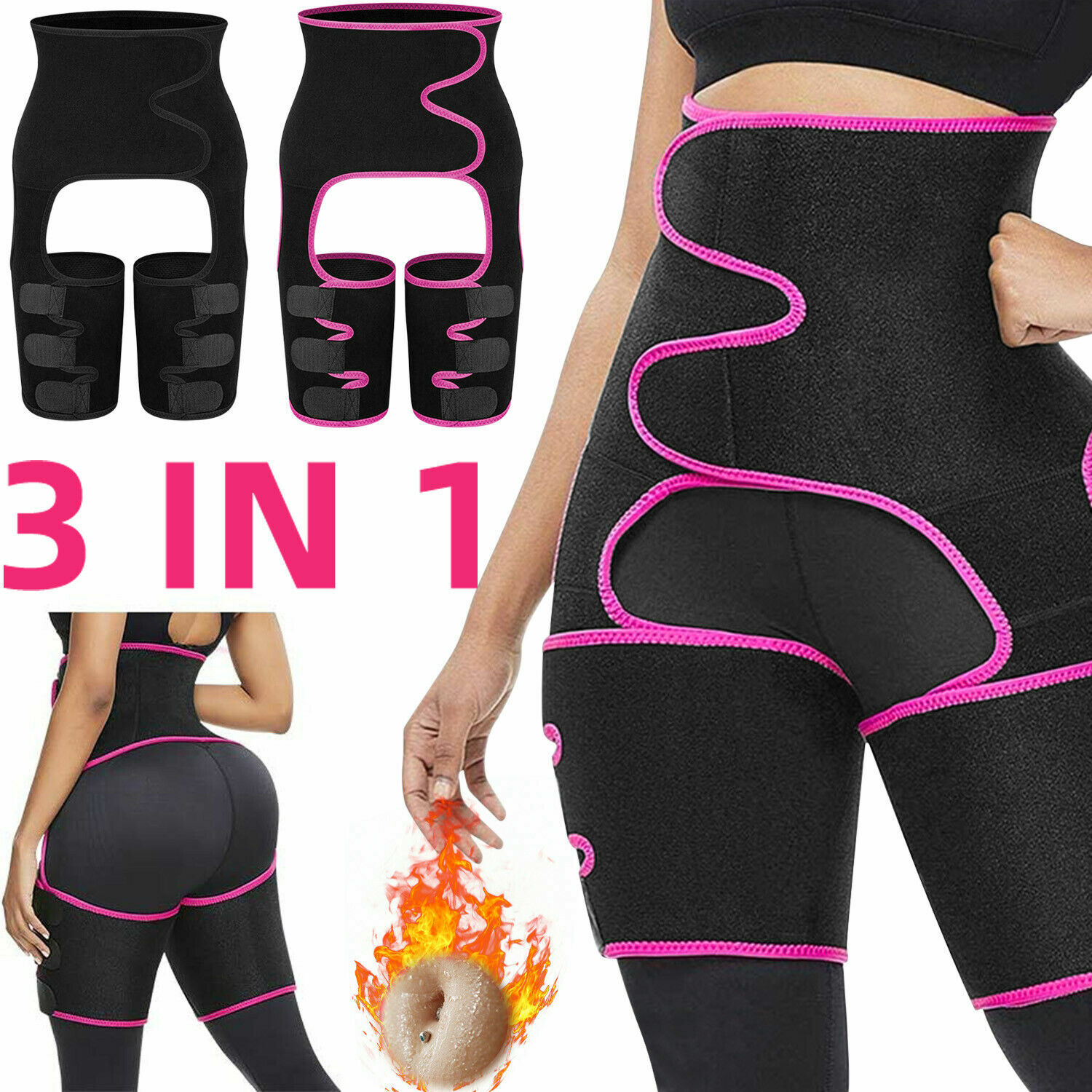 Waist Trainer, 3-in-1 Waist and Thigh Trimmer Butt Lifter Shapewear