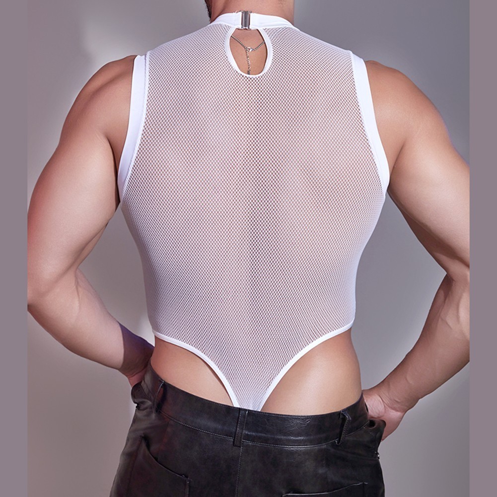 Sexy Underwear Men Bodysuit 95%Nylon+5%Spandex Elastic High Stretch Form-fitting