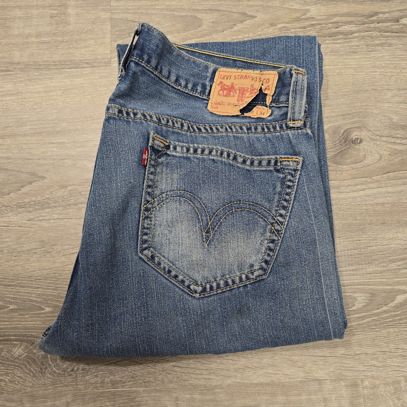 Vintage Levis Type 1 Jeans Loose Fit Blue Denim Red Tab 38×34 Quality Never Goes