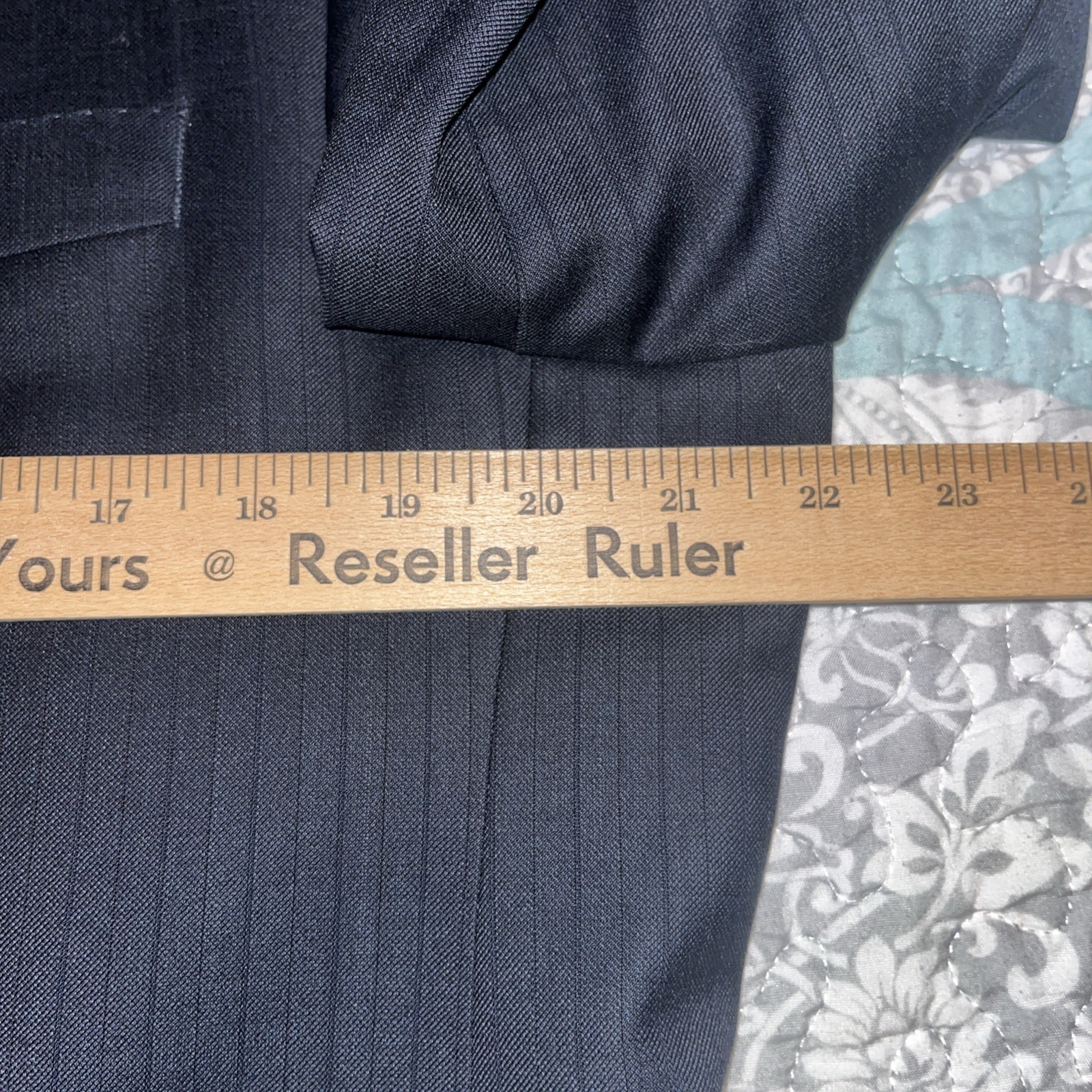 Peter Millar Blazer Men’s 42R Blue Wool 2 Btn Patch Pocket Double Vent Half Line