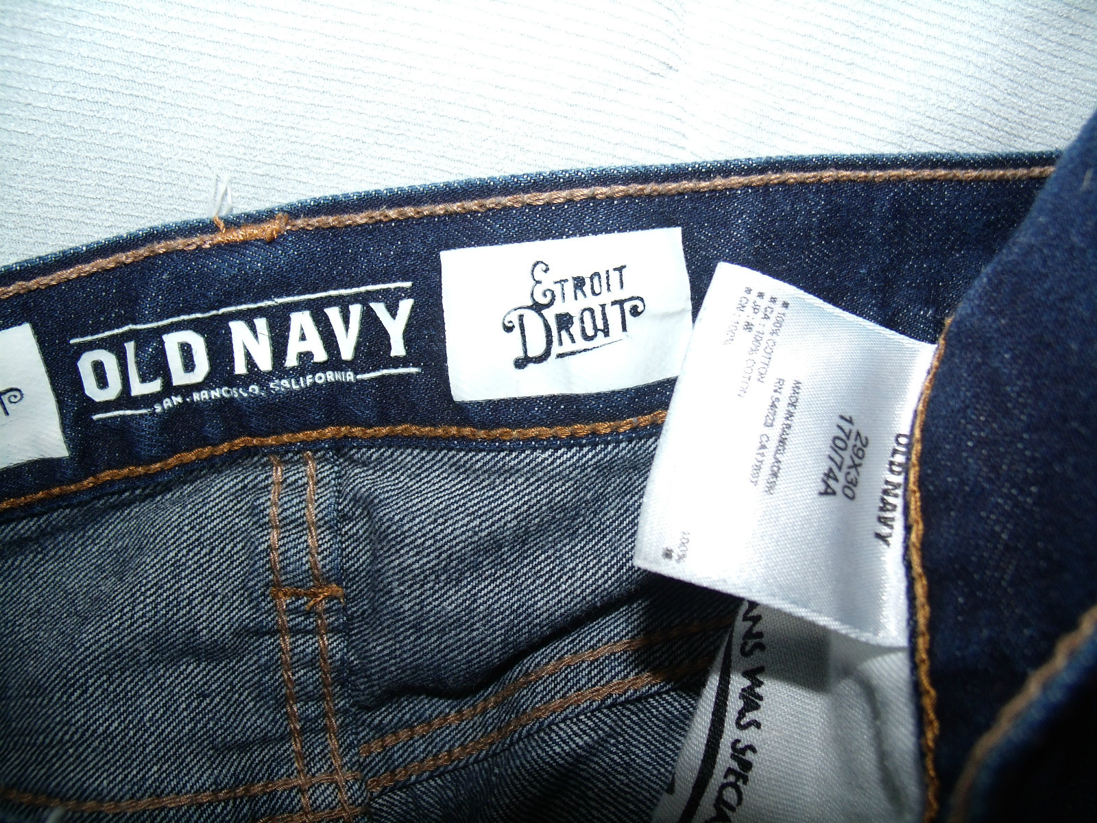 Men’s Old Navy all cotton slim straight leg jeans size 30Wx29L