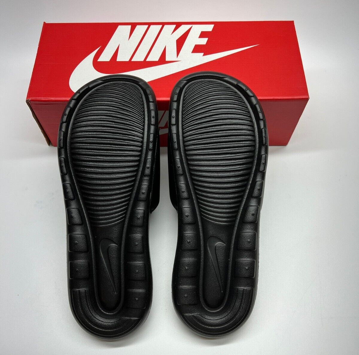 Nike Victori One Slide CN9675 006 Black Metallic Gold Sandals Shoes Mens 8