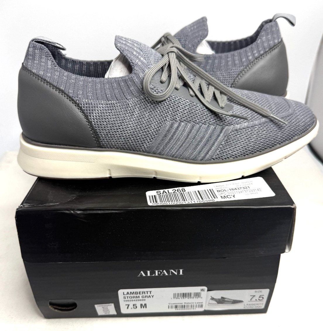 Alfani Lambertt Storm Gray Lace Up Sneaker, Men’s Size – 7.5 M US