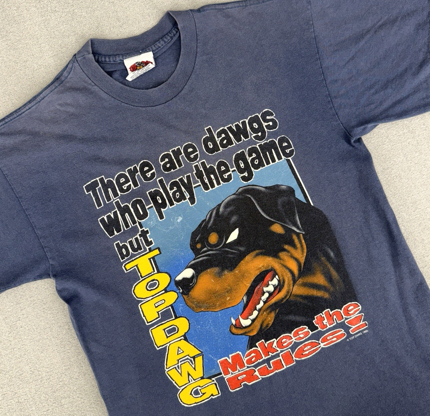 90’s Top Dawg Youth XL Shirt Rottweiler Dog Kids Streetwear Hip Hop Grunge USA