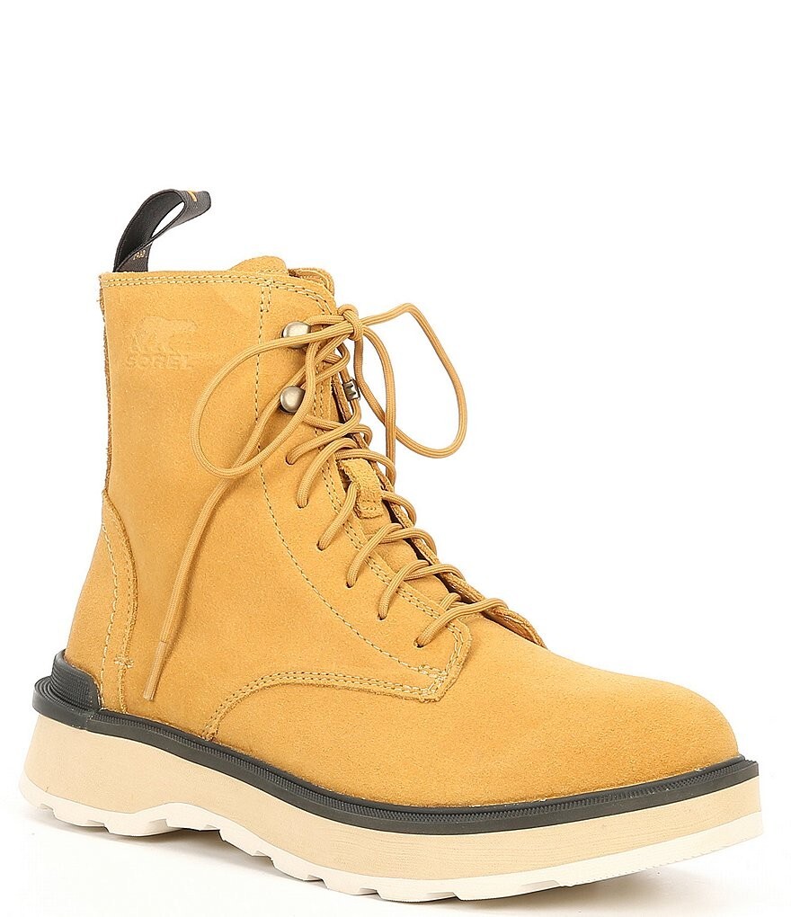 SOREL HI LINE LACE BOOTS GEO YELLOW JET SZ 9 COMBAT MILITARY Y2K New