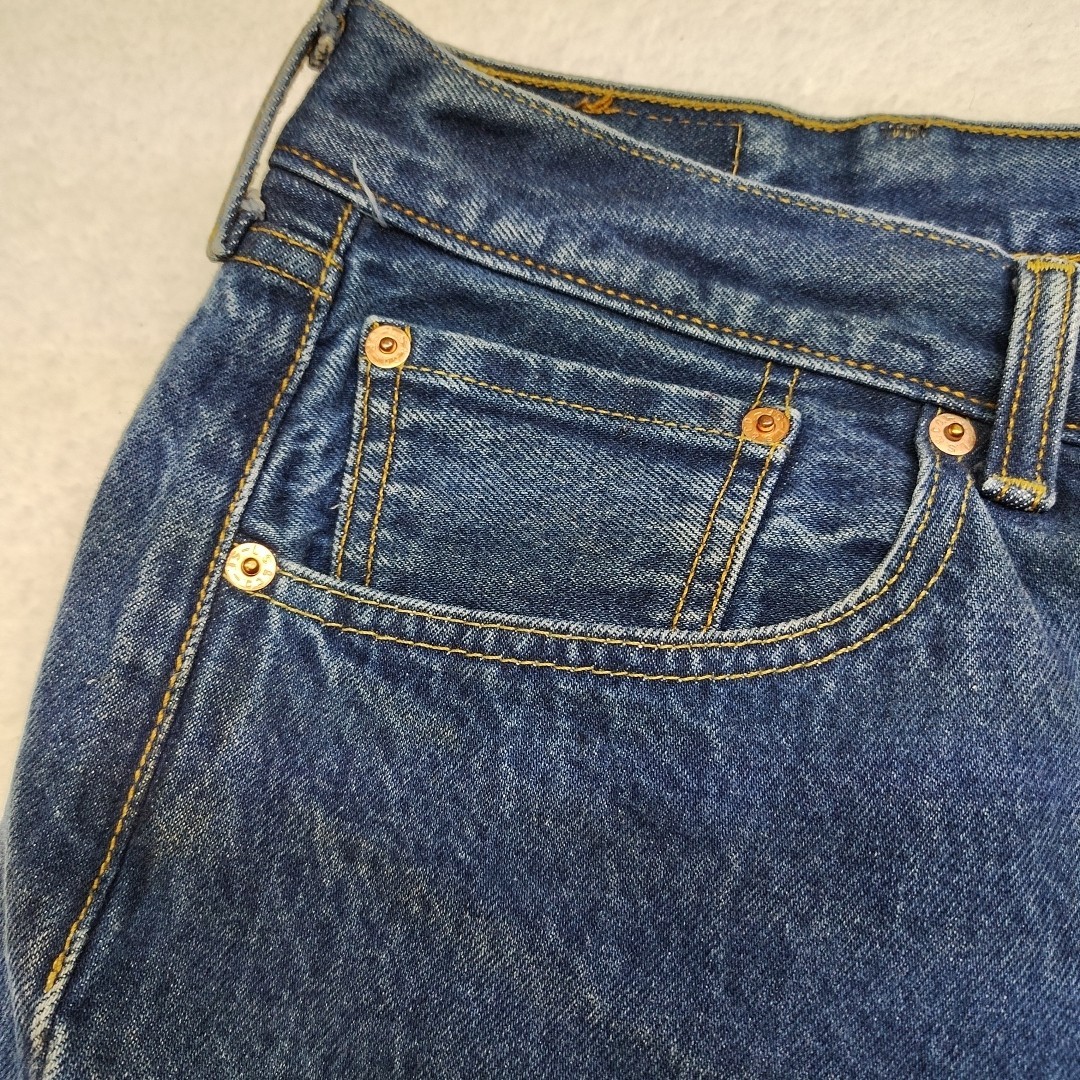 Levis Jeans 501 Mens 50×30 Button Fly Straight Leg Blue Denim Med Wash Work