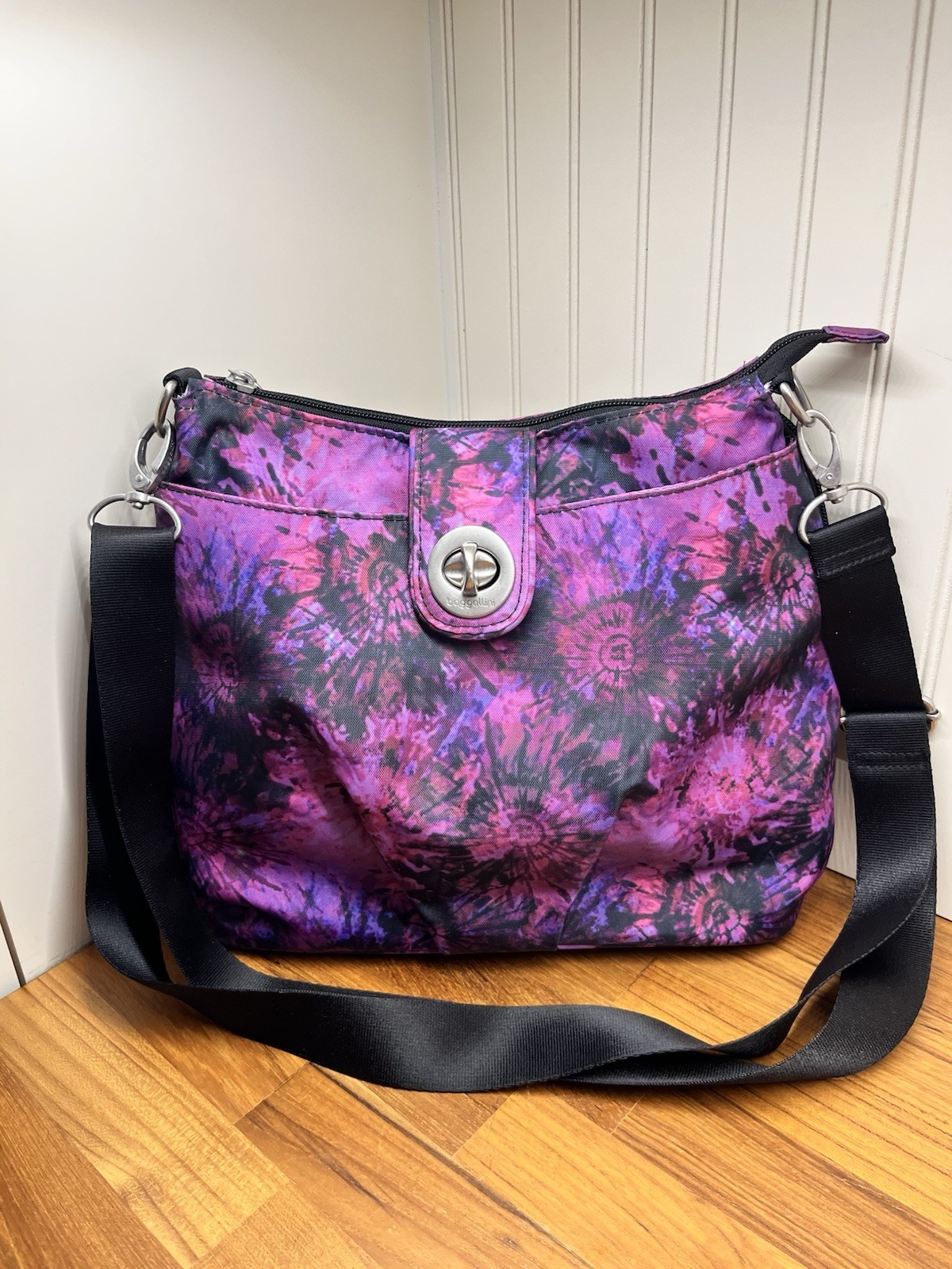 Baggallini Sorrento RFID Hobo Bag – Secure Synthetic Purple Handbag for Women