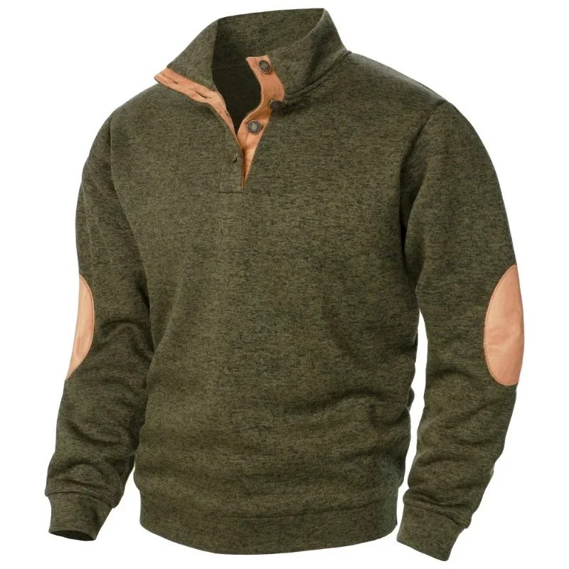 Men’s Long Sleeve Stand Collar Sweatshirt Casual Outdoor Streetwear Pullover