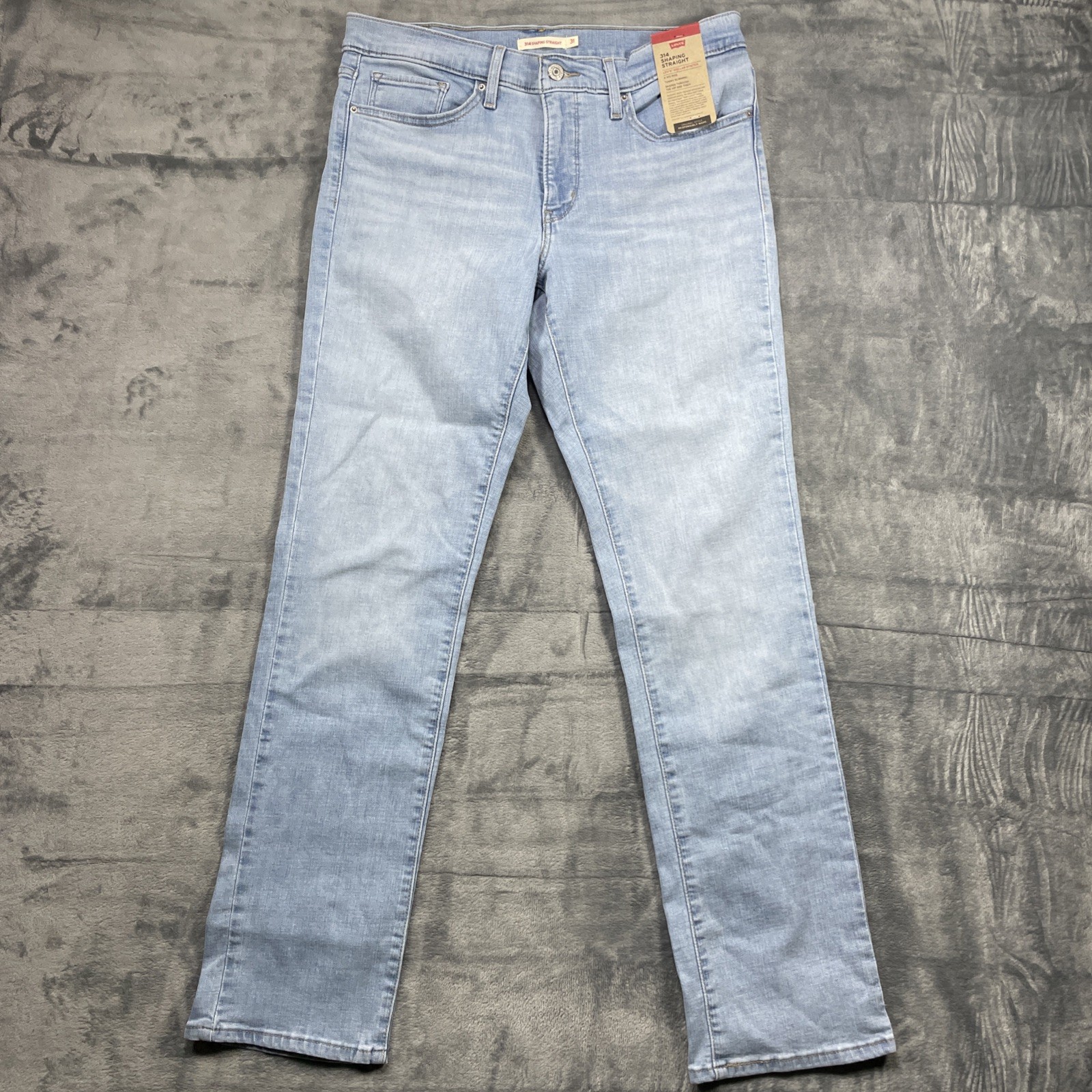 Levis 314 Jeans Womens 31 Straight Leg Shaping Stretch Light Wash Mid Rise 31×32
