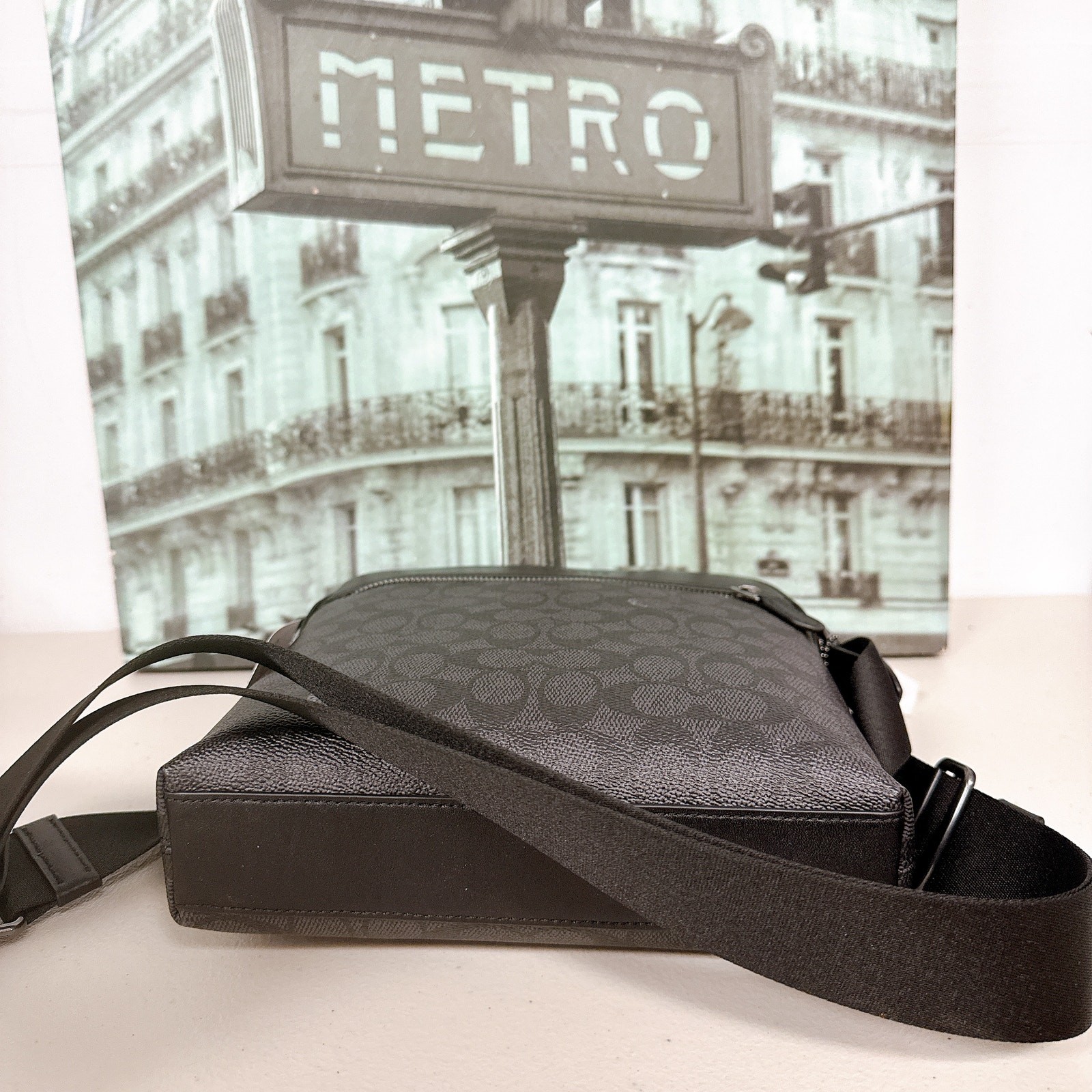 Coach CZ398 Houston Flight Bag In Signature Canvas IN Black