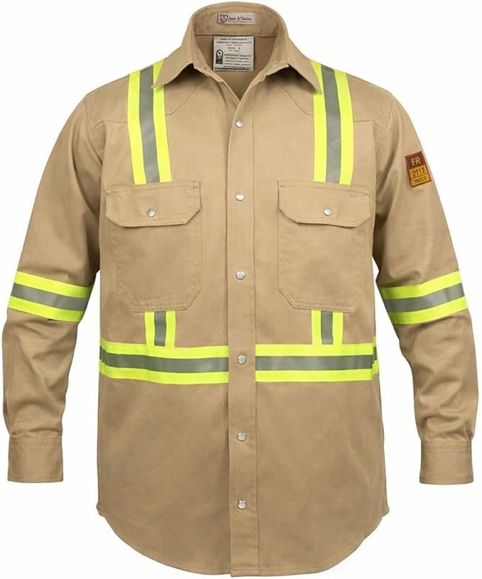 Flame Resistant FR High Visibility Hi Vis 100%C Light Weight Shirt