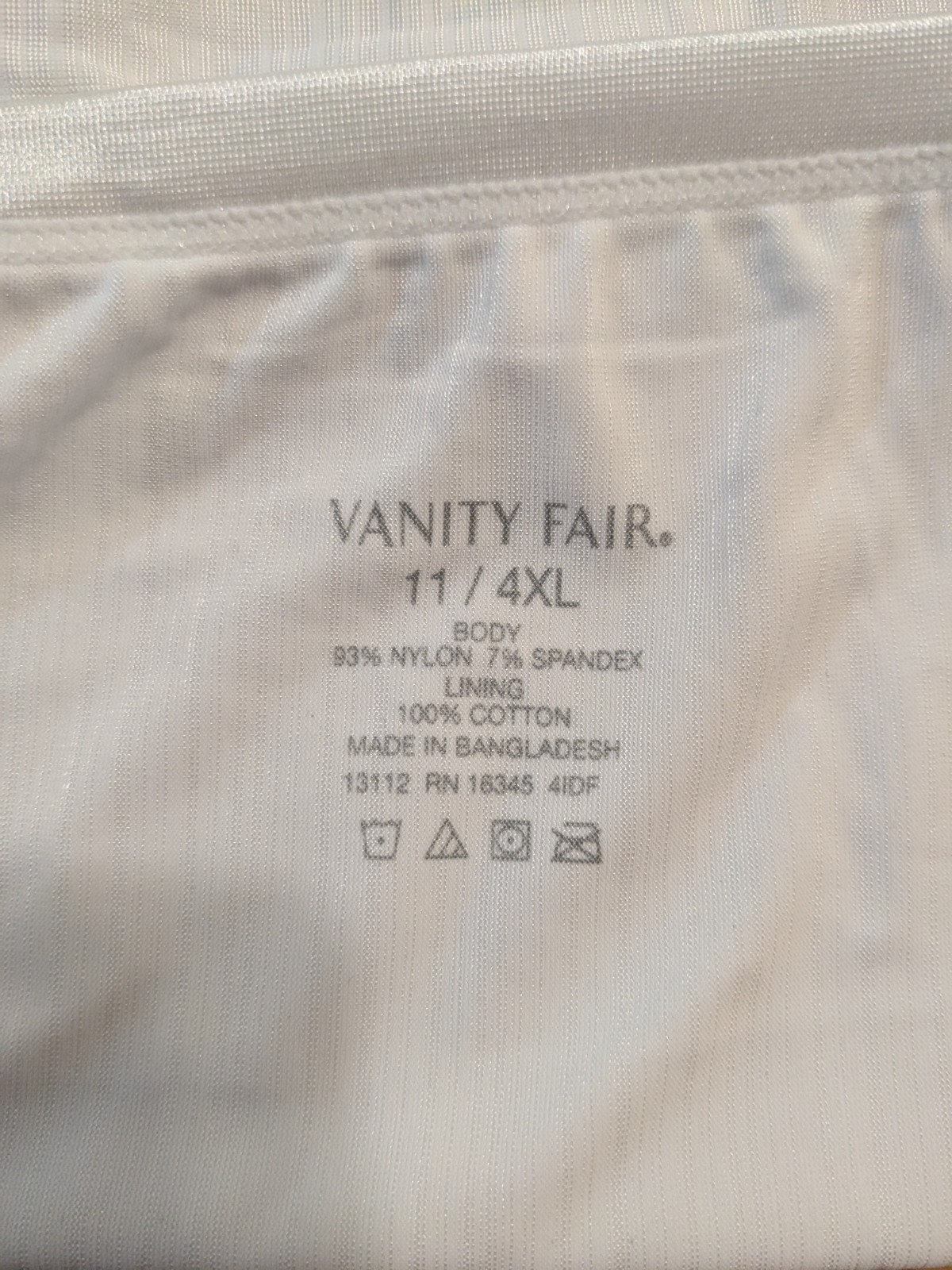 Vanity Fair Radiant Collection Women 3 Pack High Cut Underwear Size 4X 11 New