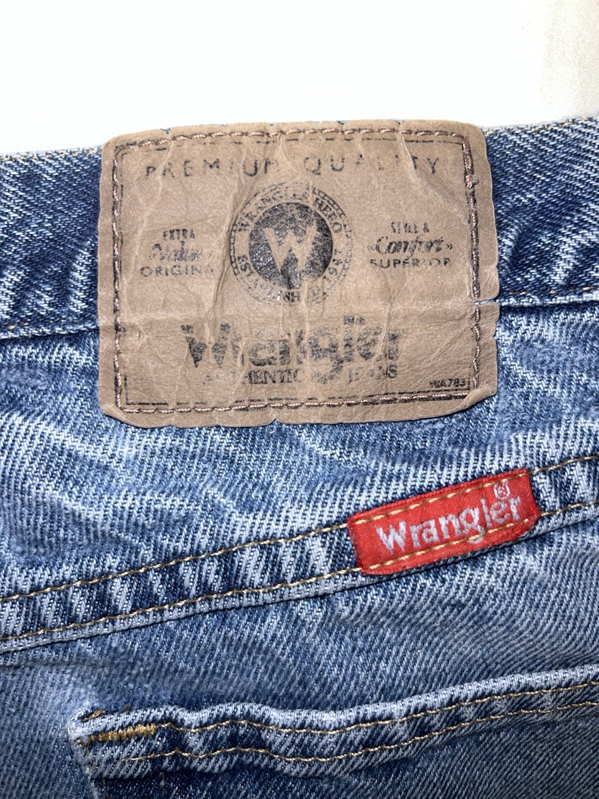 Vintage Wrangler USA Made Jeans Mens 33×32 Straight Leg Western Cowboy Denim Y2K