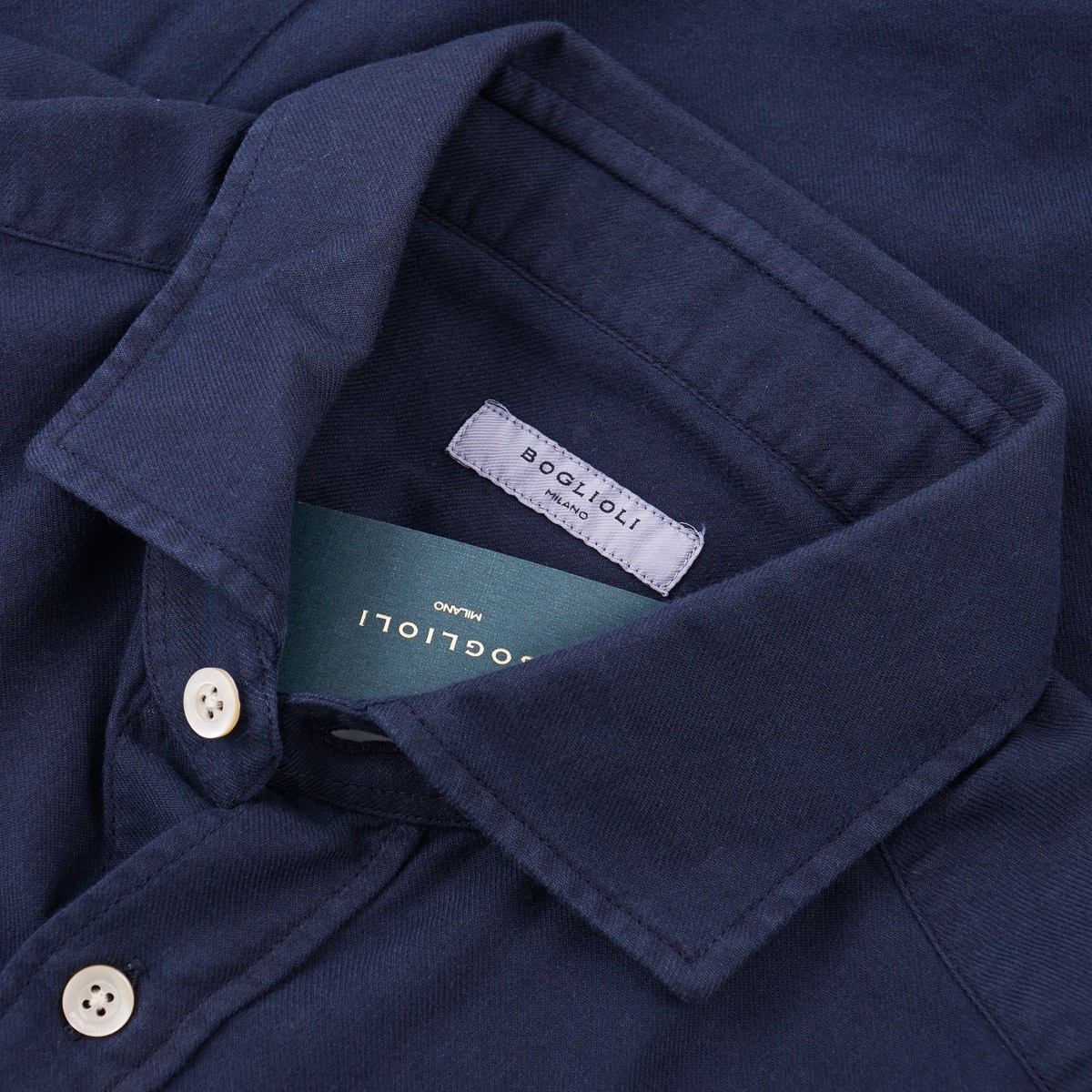 Boglioli Navy Blue Soft Cotton and Viscose Shirt L (Eu 42) NWT Imperfect